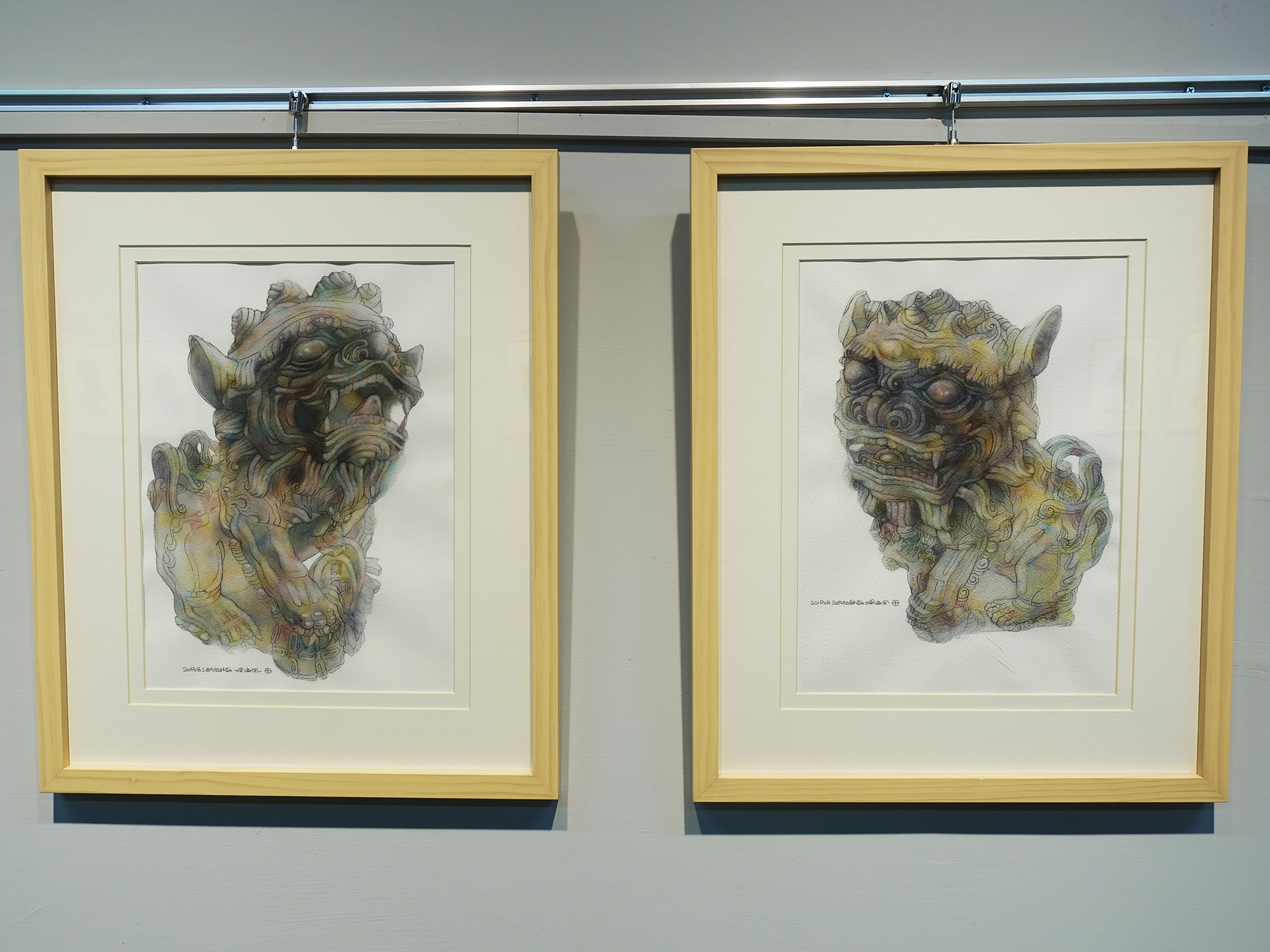 藝術家楊德全於第三屆出彰化城藝術展「古城的苗圃」展出《石獅子系列-三峽祖師廟門前獅》系列。