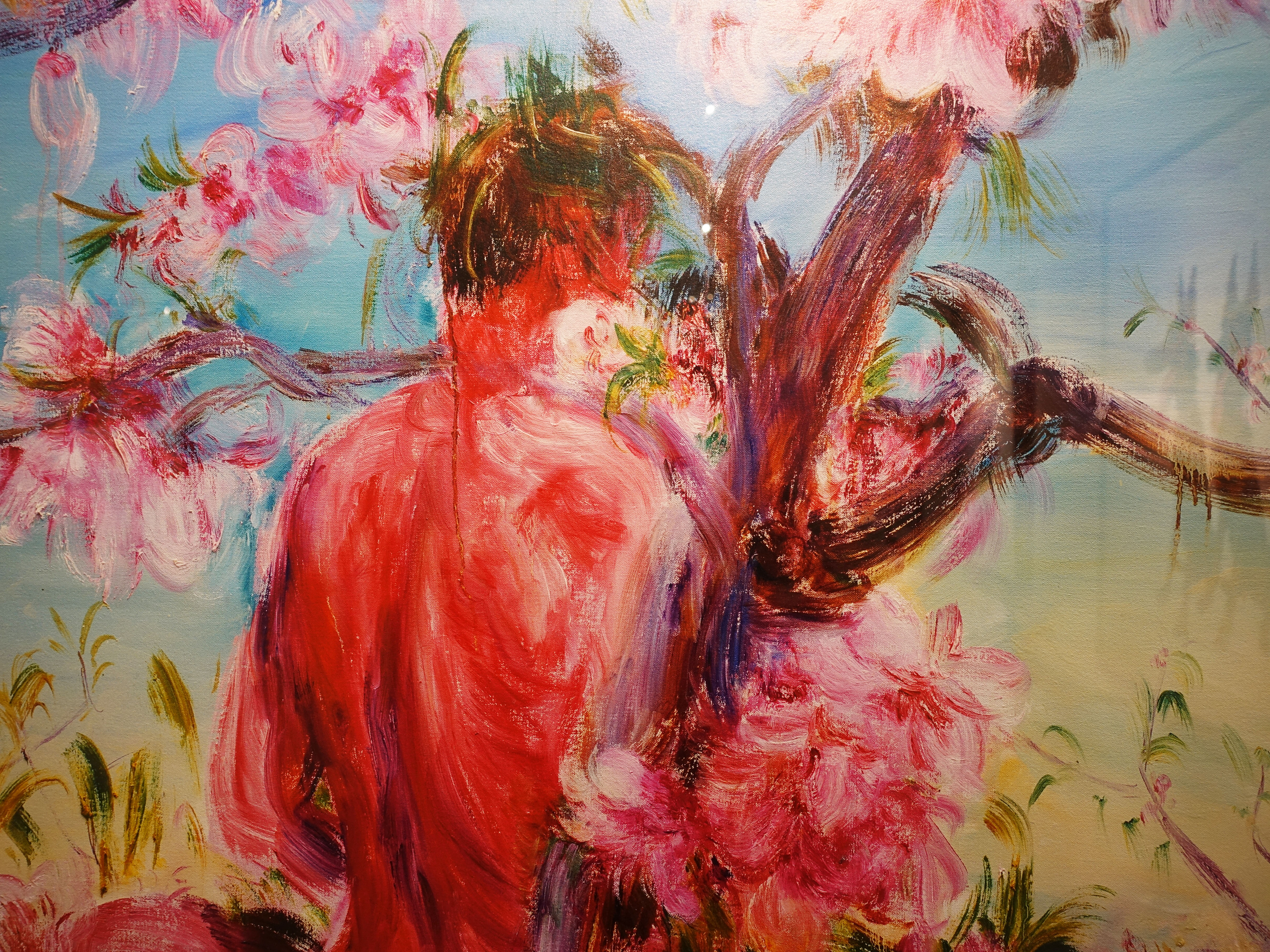 周春芽，《桃花紅人》細節，90 x 72 cm，數位版22/80，2011。