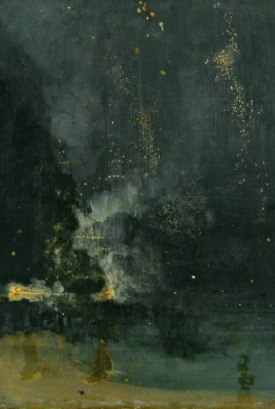《Nocturne in Black and Gold, the Falling Rocket》(圖片出處/Detroit Institute of Arts)