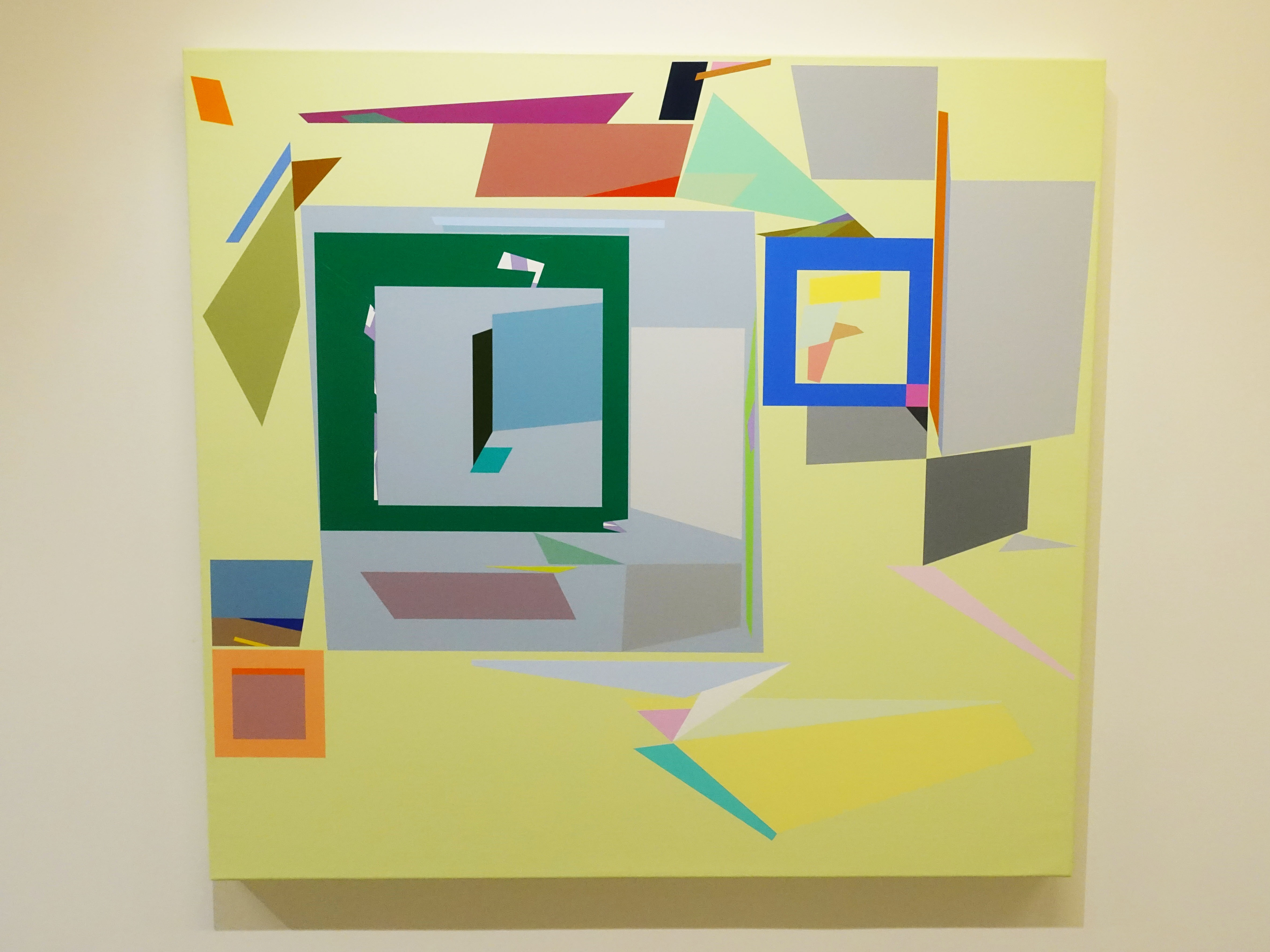 胡坤榮，《垂直構成》，130 x 140 cm，壓克力顏料、畫布，2019。