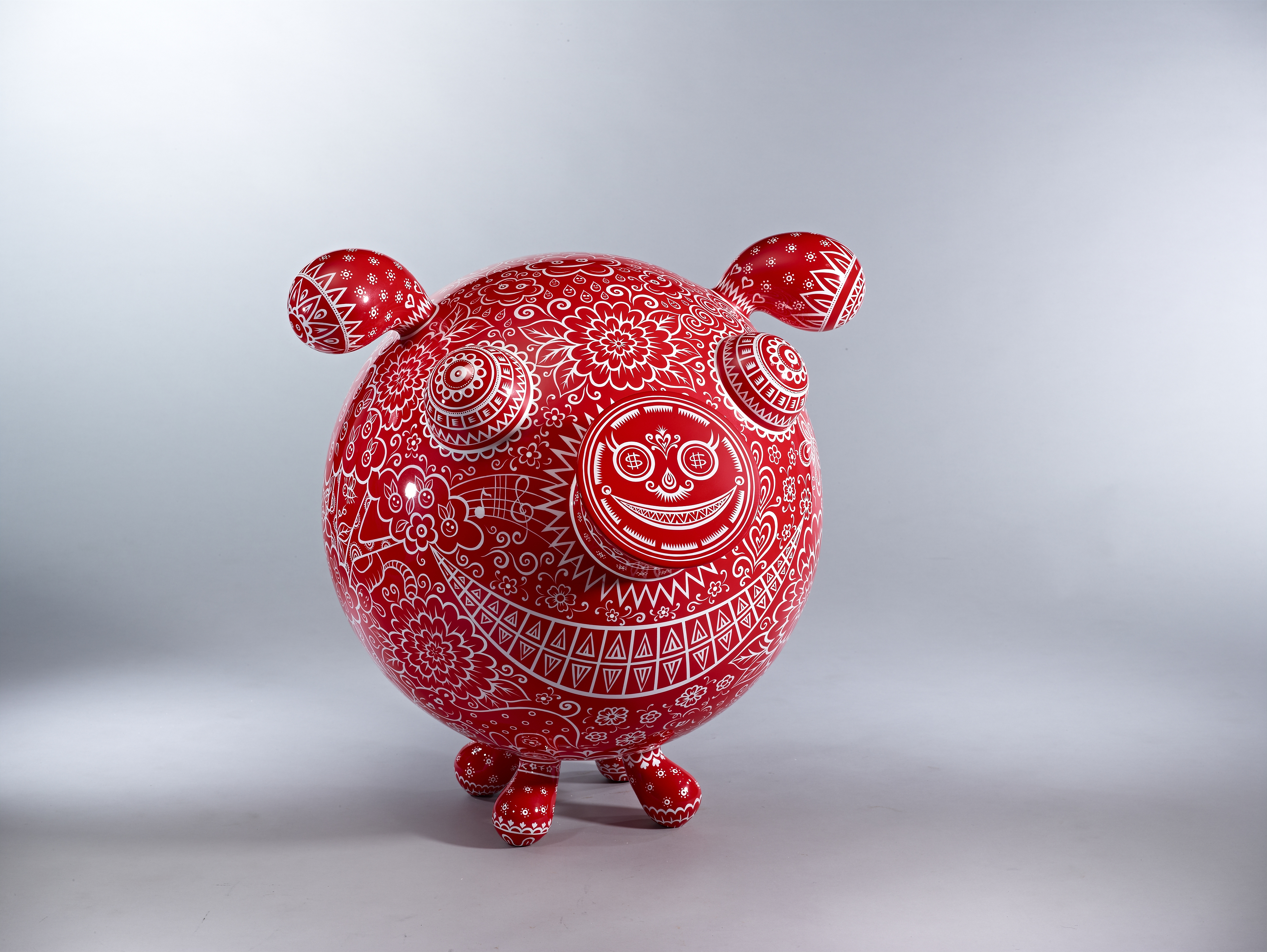 十二生肖之拾貳 圓豬 2014 鋼板彩繪 92x76x77cm