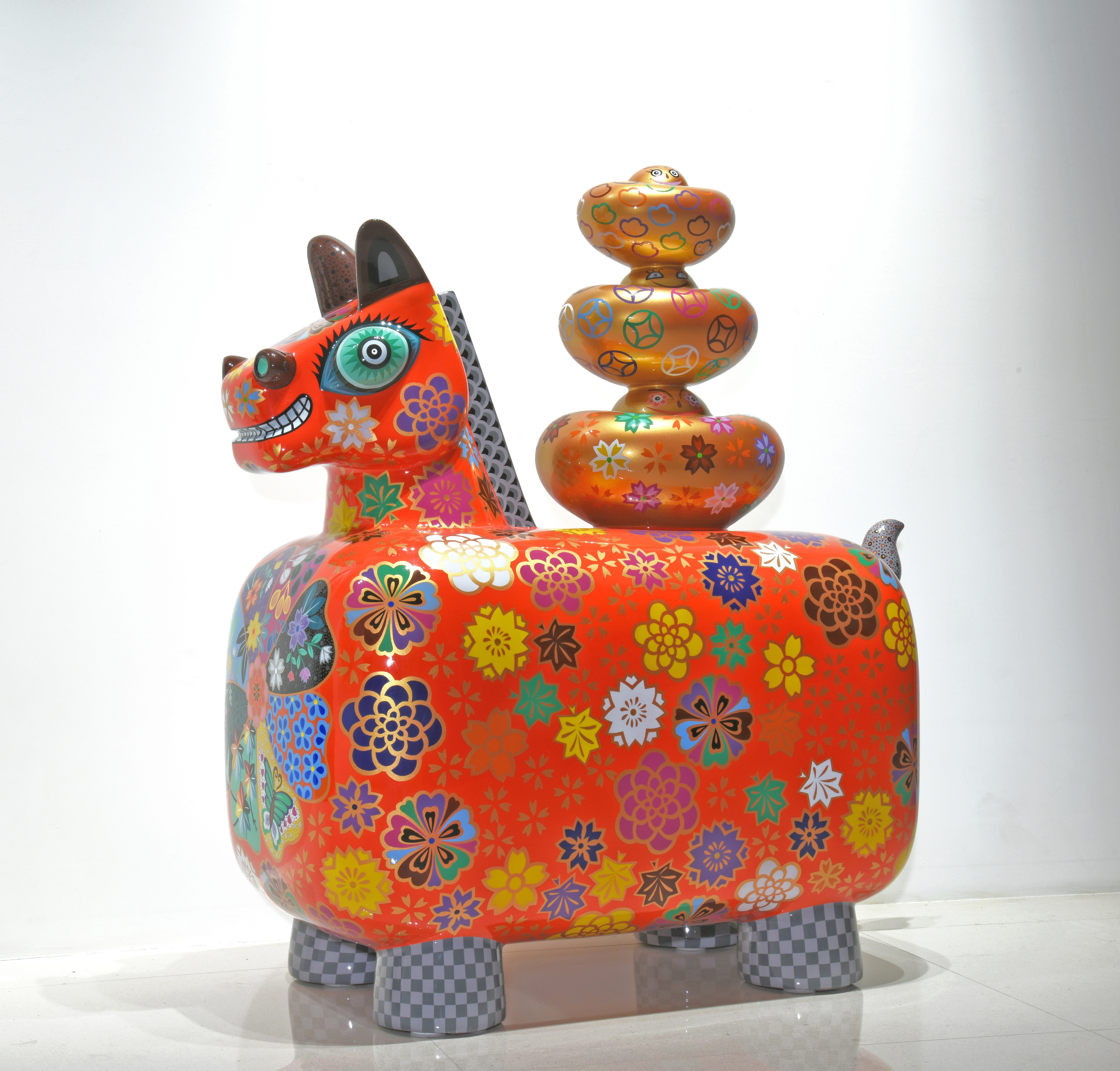 十二生肖之柒 馬上發財 2015 鋼板彩繪 100x50x111cm