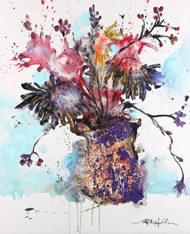 堉泉/花卉系列 No.20 Flowers Series No.20 73×60 cm‧2016 油畫 Oil on canvas