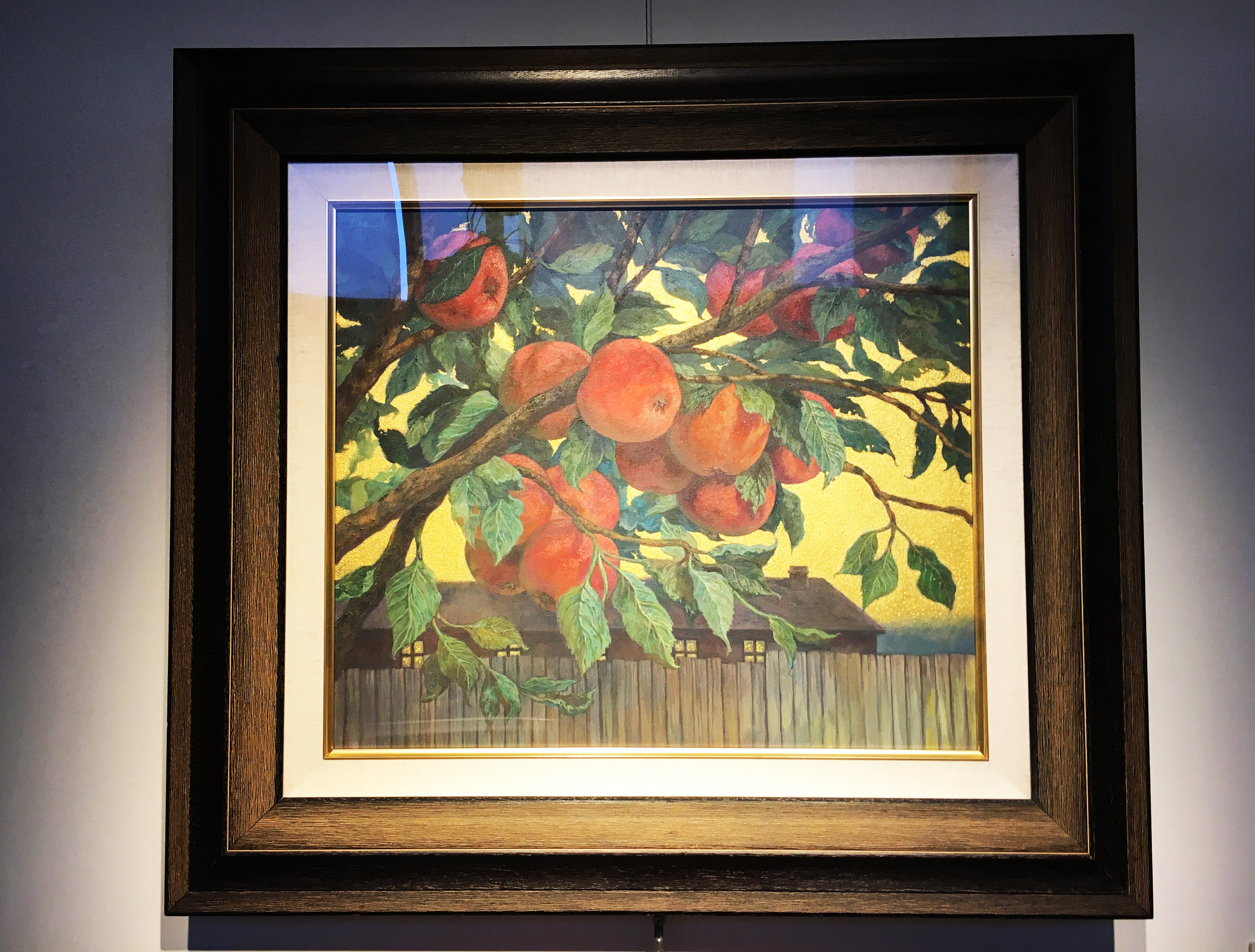 劉子平，《蘋果樹》，45.5 x 53 cm，油彩、壓克力、綜合媒材、畫布，2019。