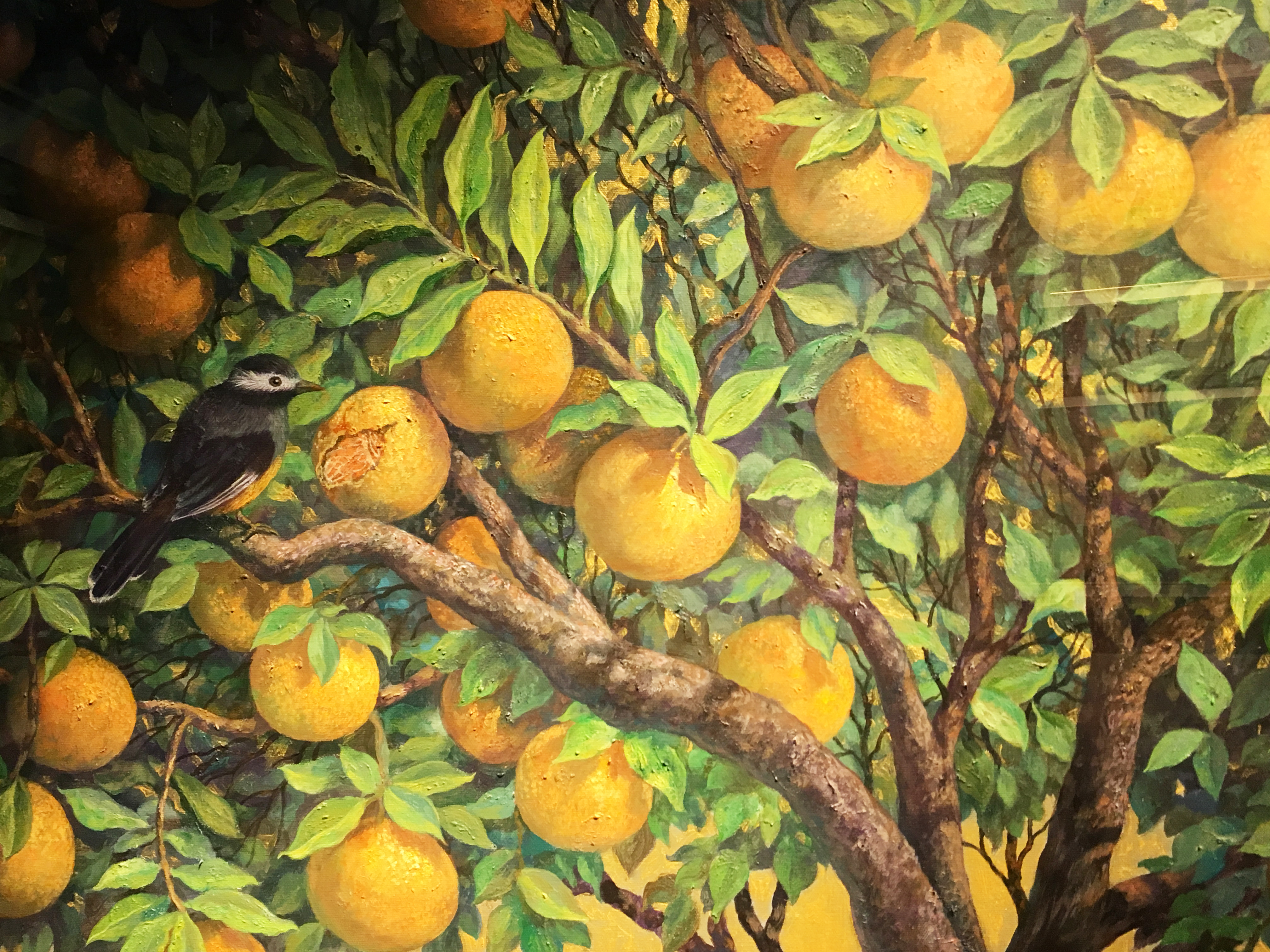 劉子平，《金實纍纍》細節，91 x 116.5 cm，油彩、壓克力、綜合媒材、畫布，2019。