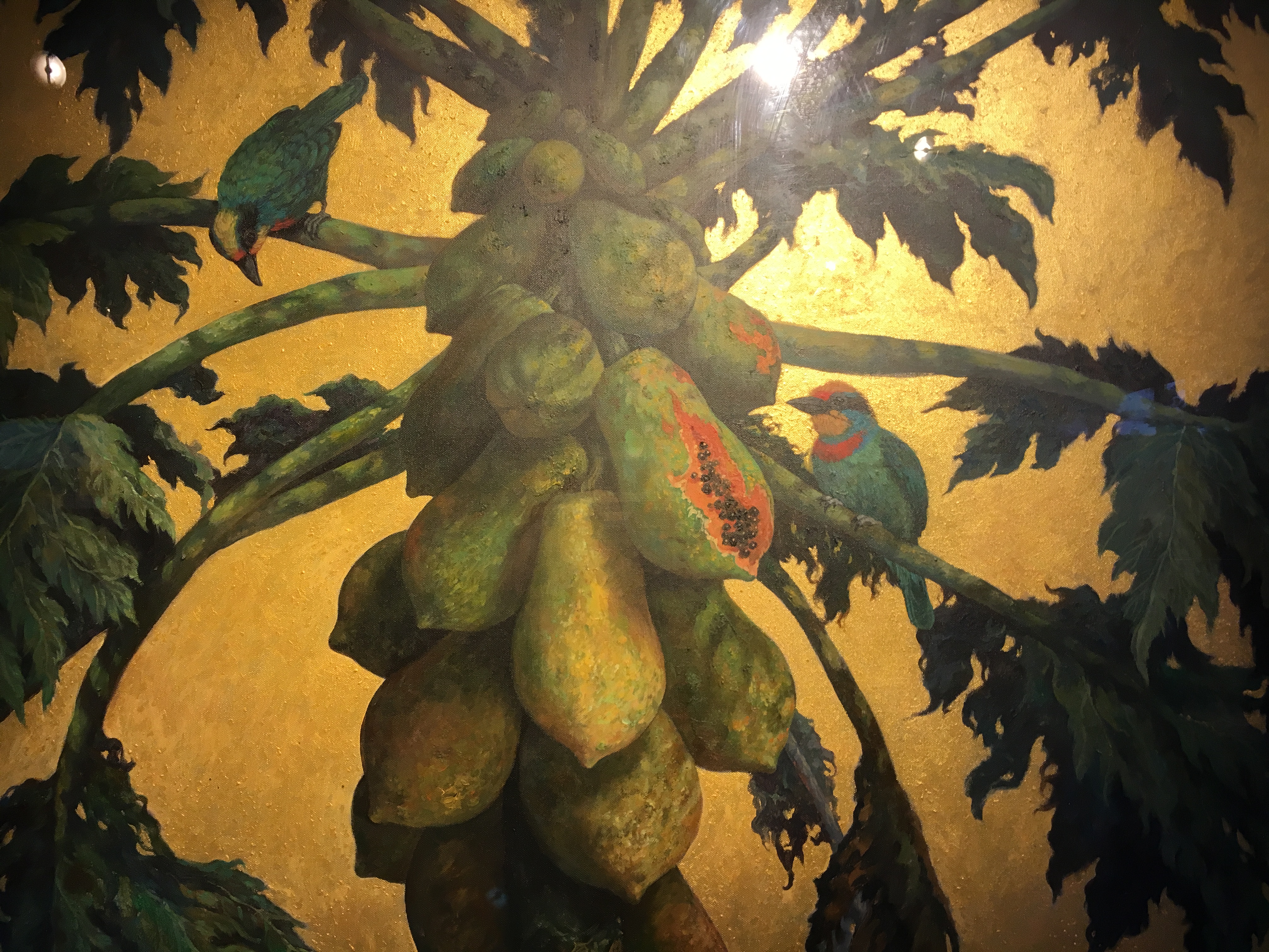 劉子平，《番木瓜》細節，116.5 x 91 cm，油彩、壓克力、綜合媒材、畫布，2019。