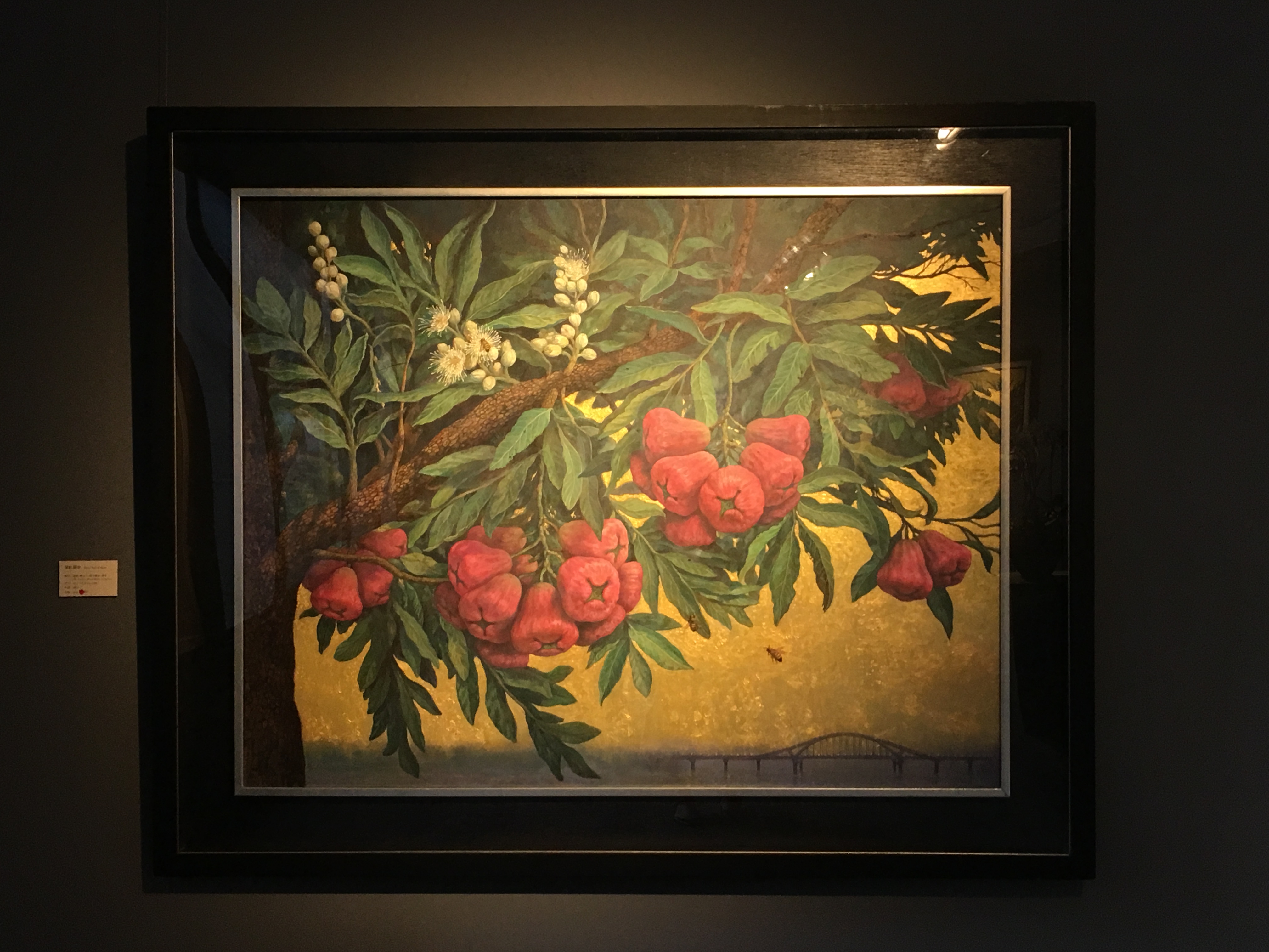 劉子平，《深紅與金》，91 x 116.5 cm，油彩、壓克力、綜合媒材、畫布，2019。