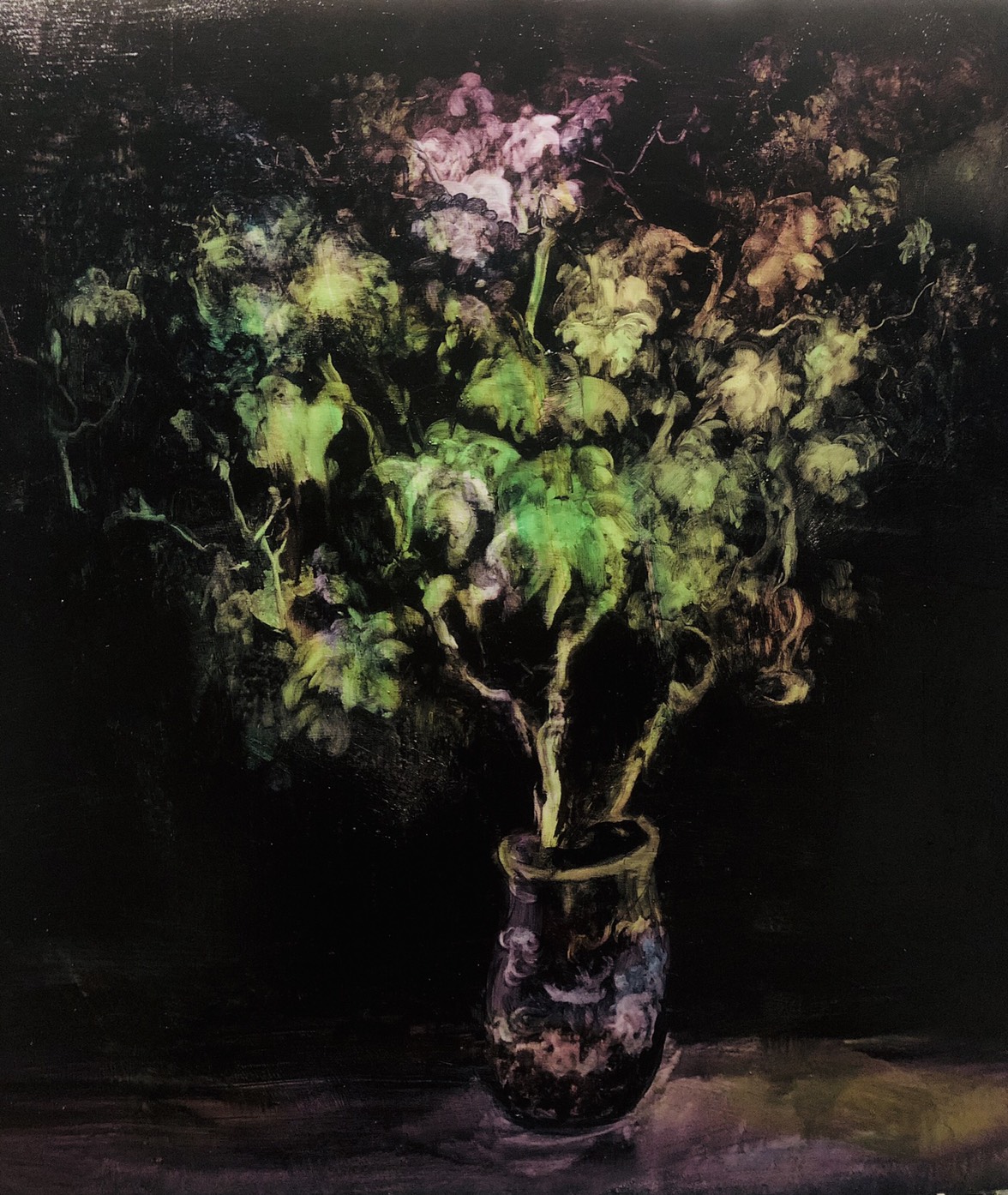 常陵 五花肉系列-肉花鳥-靜物習作1 2019 油彩 100x100cm