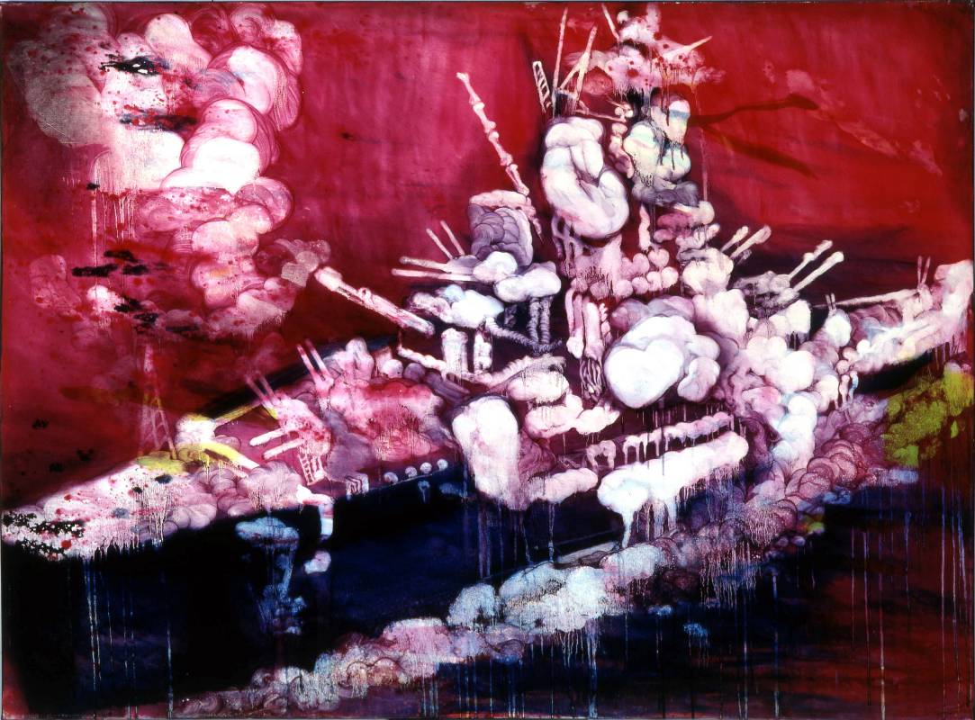 常陵 五花肉系列-肉兵器-大戰艦 2006 油彩 145.5x195cm