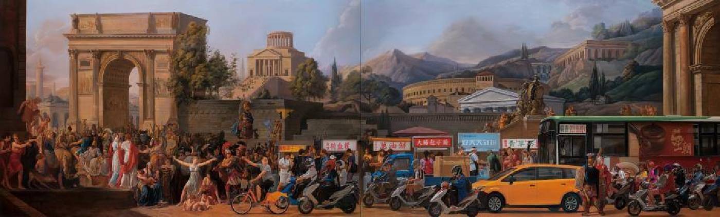 盧昉，《文化大革命》，400 x 120cm，油彩畫布，2016。圖/多納藝術提供