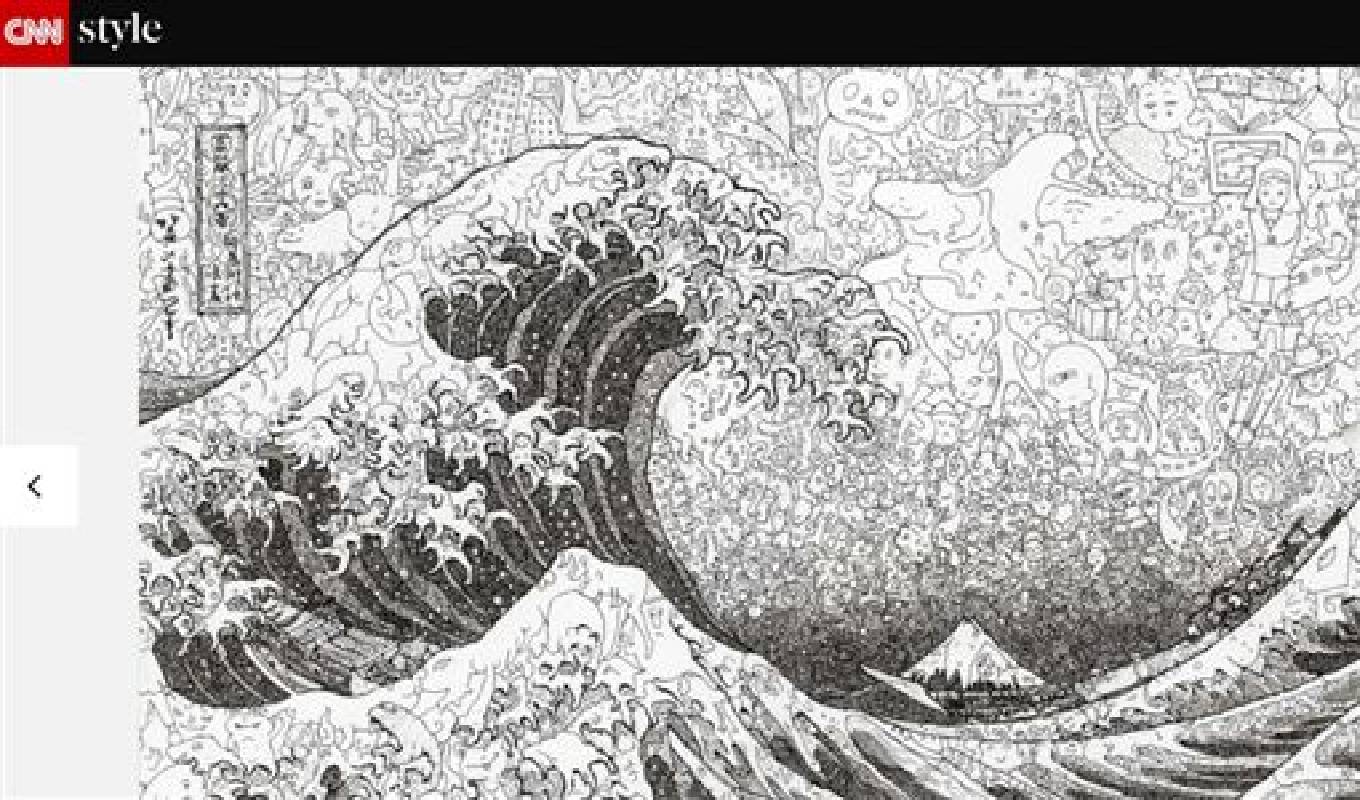 佐垣慶多重新創作 日本浮世繪神奈川沖浪裏（葛飾北齋）。（圖／翻攝自CNN網站）