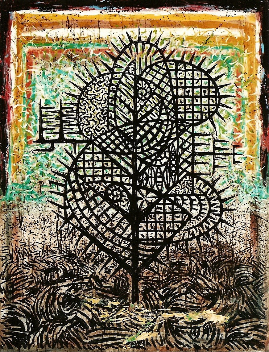 楊仁明 黑水長出來的新植物-於思考中的存在方式 1994 油彩 145.5x112cm