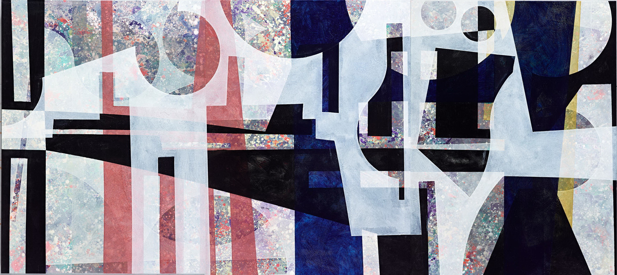 楊仁明 疊羅漢 2012 壓克力、油彩、布 130x291cm(三聯幅,單幅130x97cm)