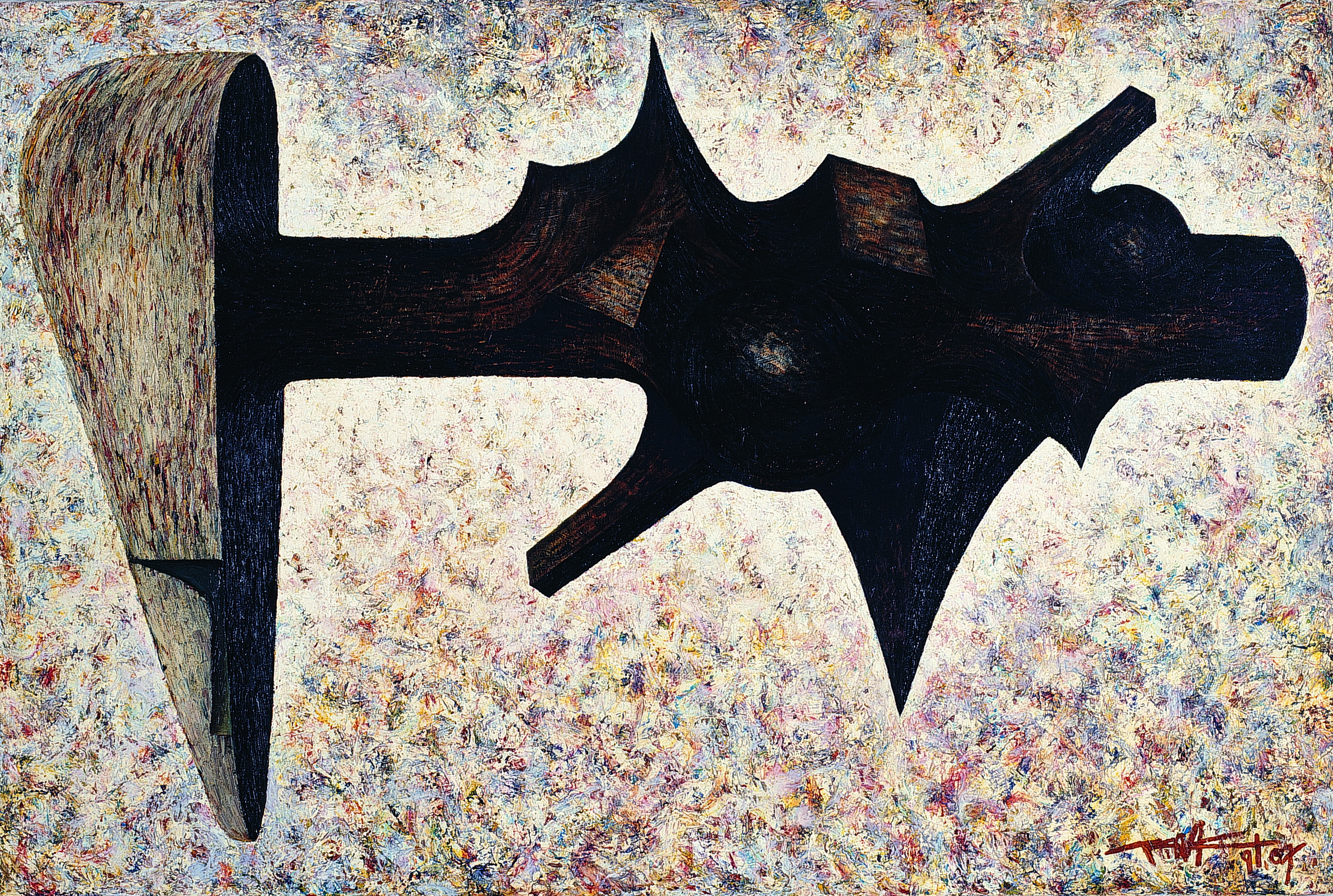 楊仁明 知識份子 1991 油彩 130x194cm