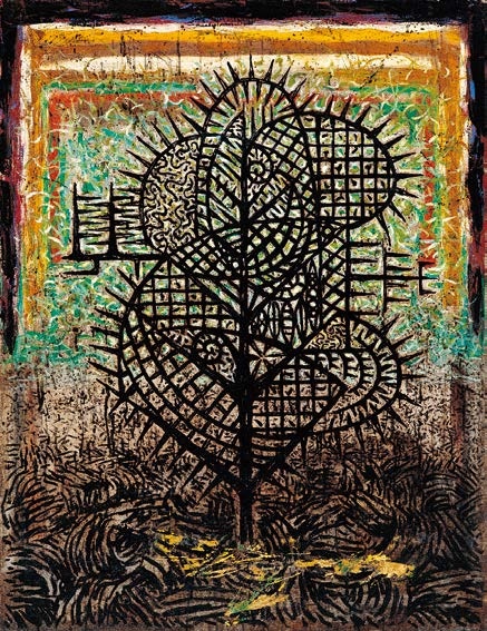 楊仁明 從黑水長出來的新植物 - 於思考中的存在方式 1994 油彩 112x145.5cm