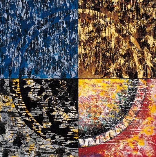 楊仁明 大光環 - 狩獵中的光環(四聯幅) 1996 壓克力.油彩 160x160cm