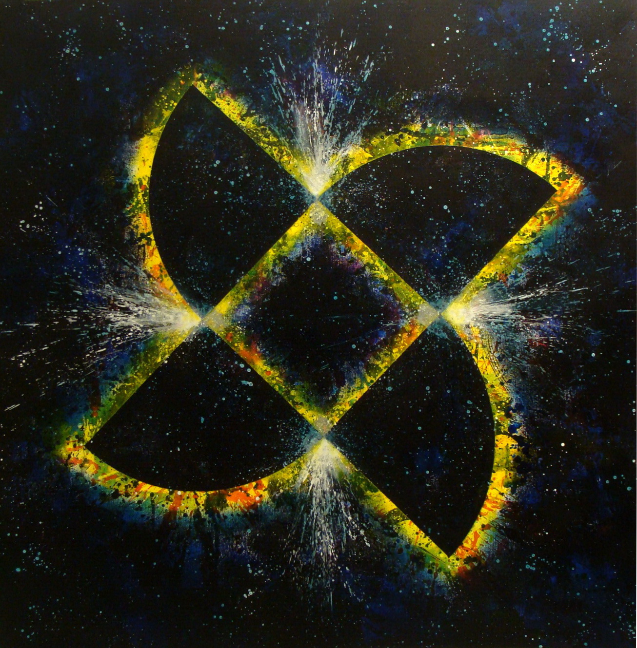 楊仁明 裝月光-屬於4-1圓的正方 壓克力 油彩 100x100cm