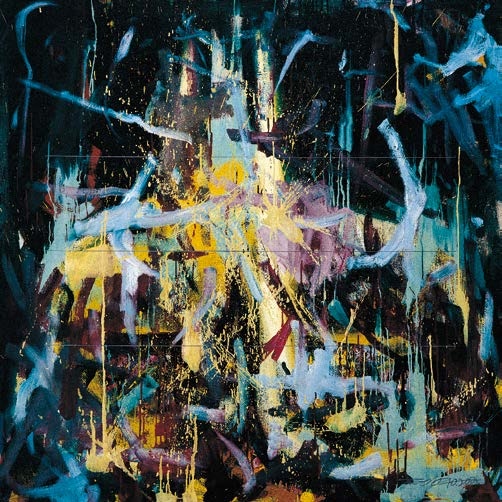 楊仁明 三個圓的原型 2001 壓克力．油彩 160x160cm