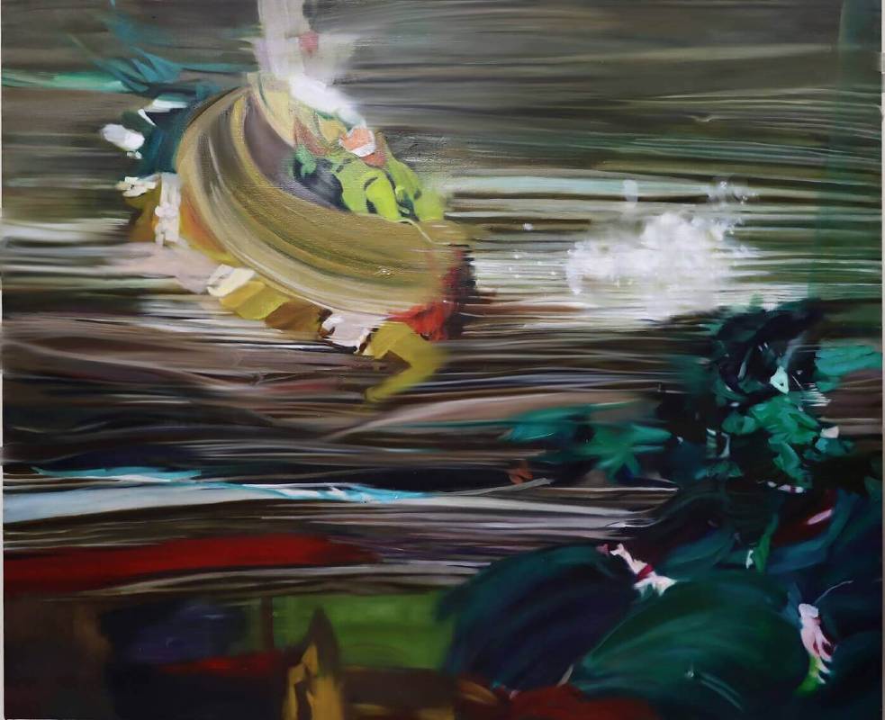 游依珊，《漂浮 2018-7 The Floating 2018-7》，2018，oil on canvas 油彩、畫布，165 x 200 cm。圖/多納藝術提供