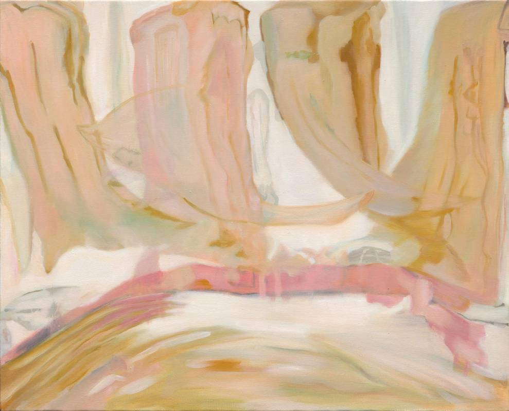 游依珊，《漂浮 2019-1 The Floating 2019-1》，2019，oil on canvas 油彩、畫布，65 x 80 cm。圖/多納藝術提供