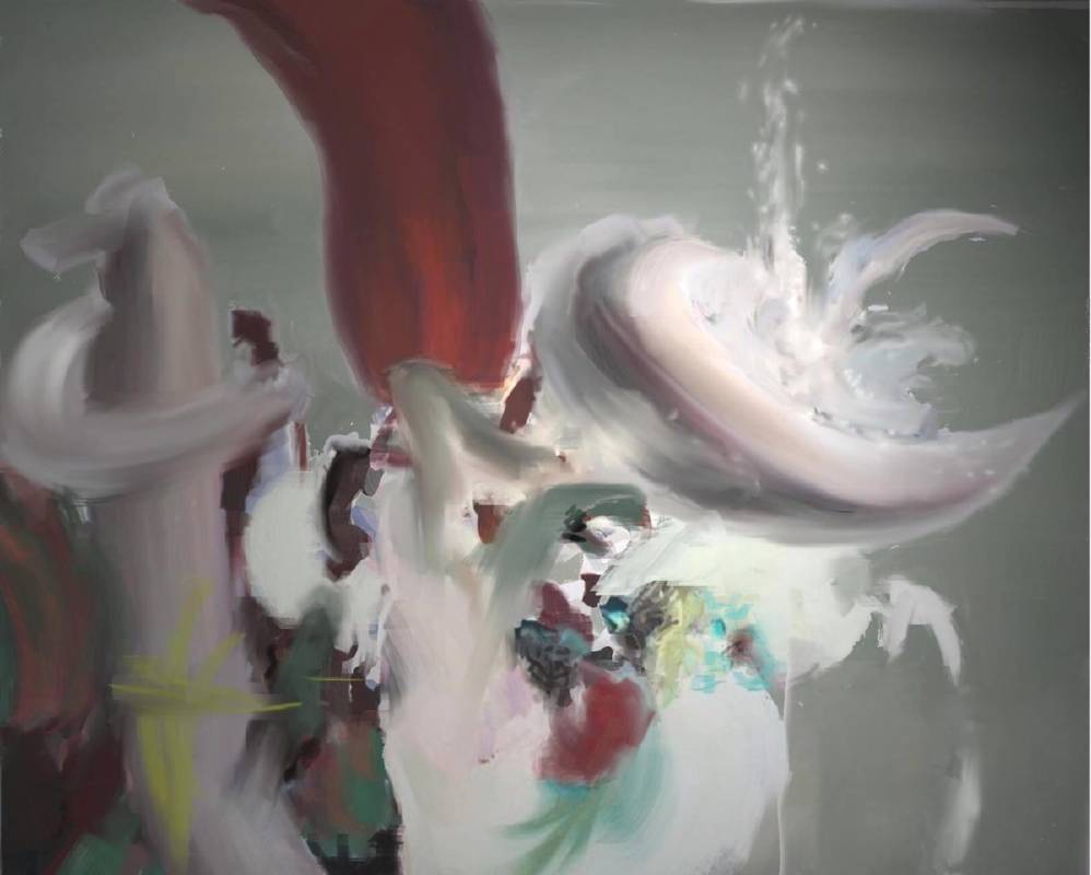 游依珊，漂浮 2015-8，油彩、麻布，130x162 cm，2015