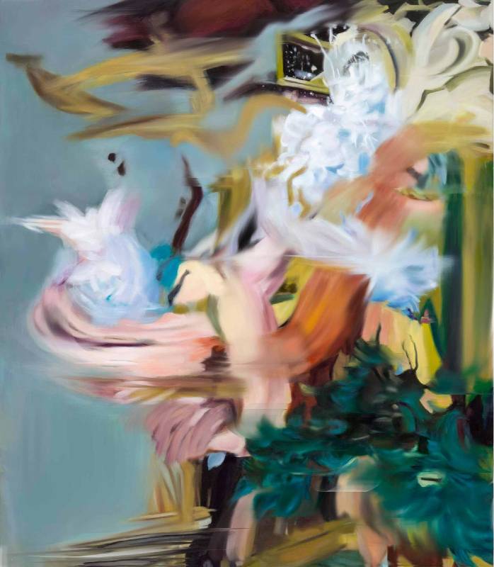 游依珊，漂浮 2017-6，油彩,麻布，120 x 104 cm，2017