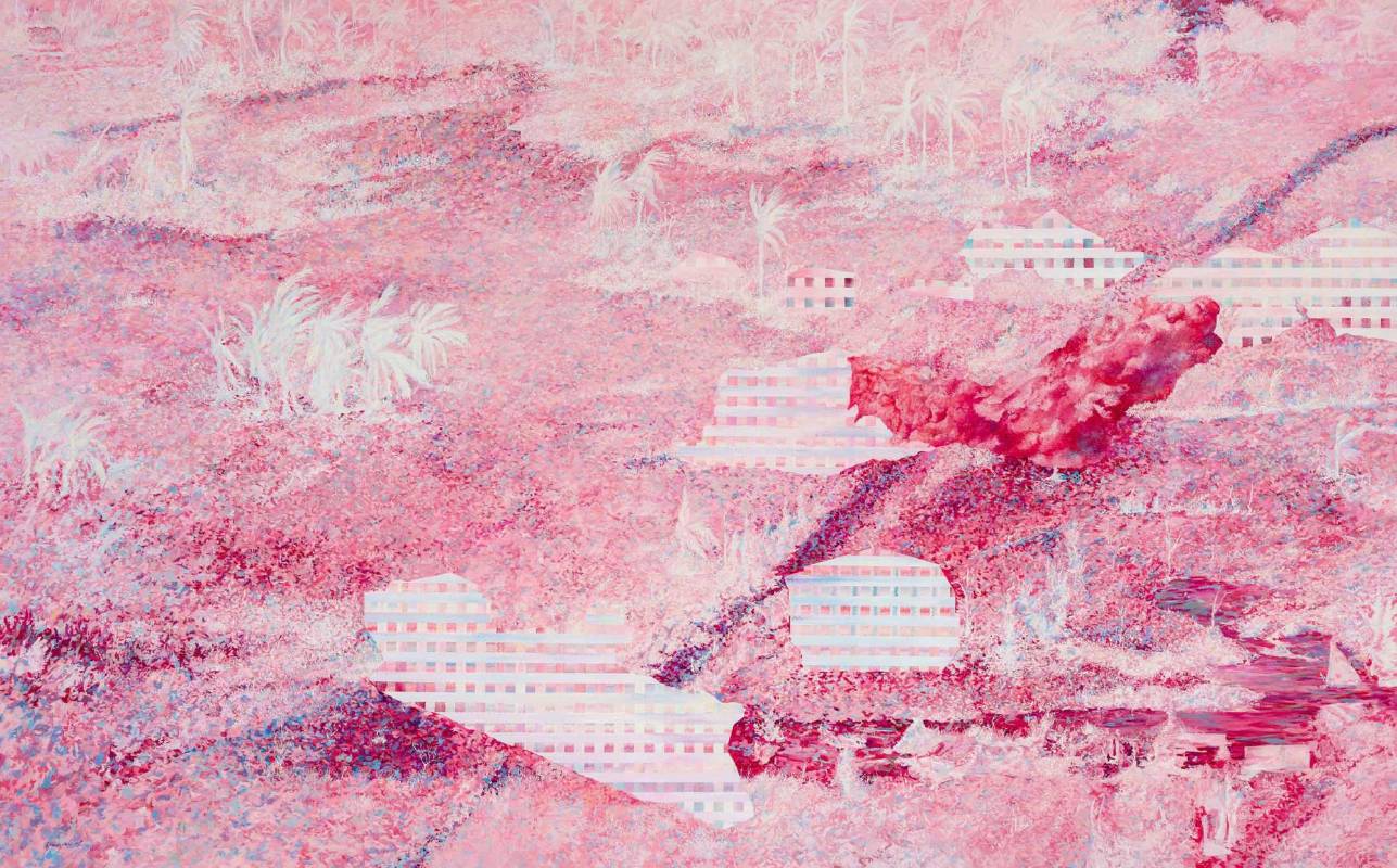 黃士綸 (Taiwan, 1989-)，大事件(三)，162 x 259 cm，油彩、畫布，2016