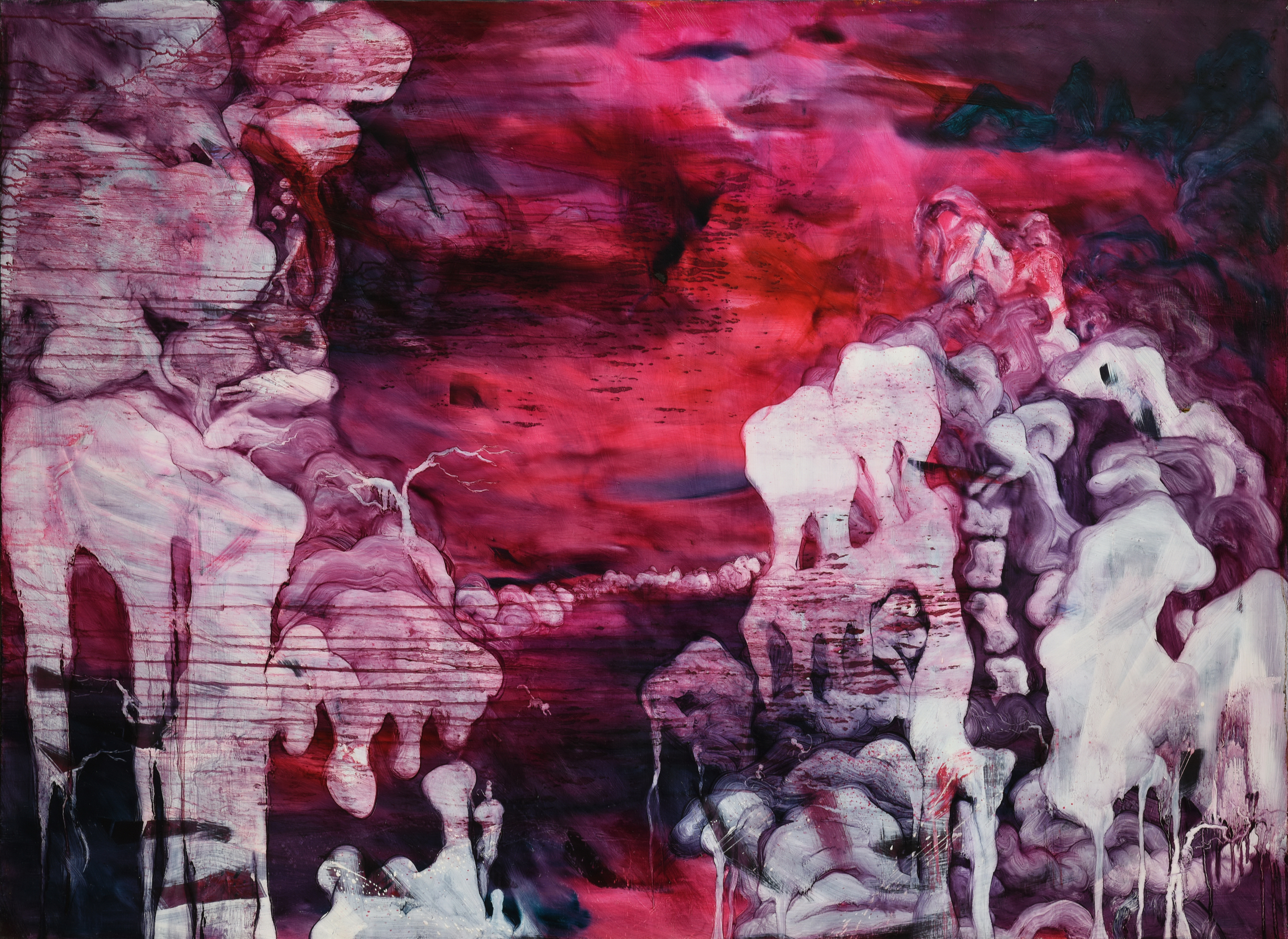 常陵 五花肉系列-肉山水-情山長在圖 2009 油彩 118x162cm