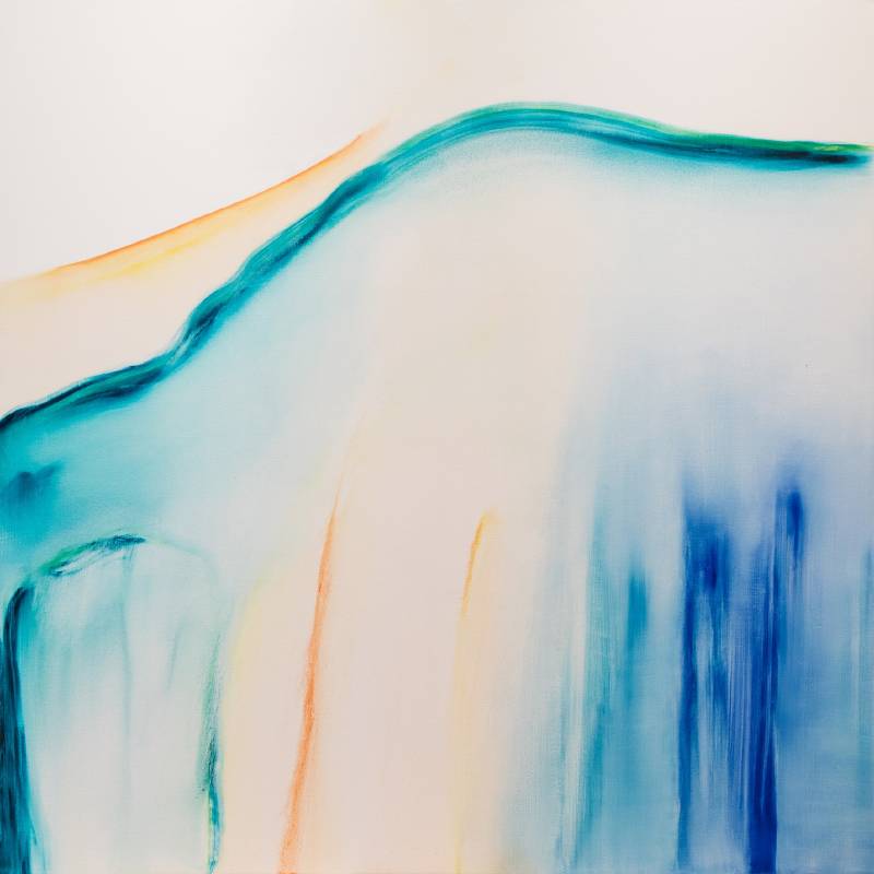 邵雅曼，《光的流域》，2020，布面油彩，189x189公分｜Yaman Shao, The River of Light (italic), 2020, Oil on canvas, 189x189cm © ALIEN Art Centre