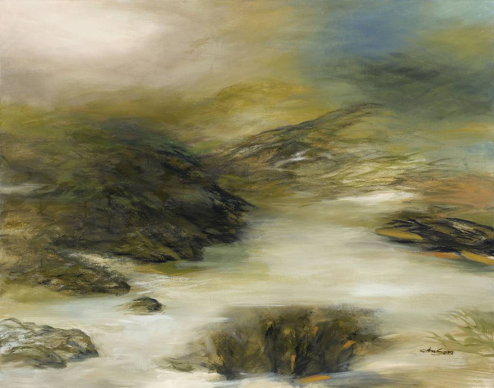 塵三Chen San / 觀林 Musing Forest ,  油畫 Oil on canvas , 91x117 cm ,  2015