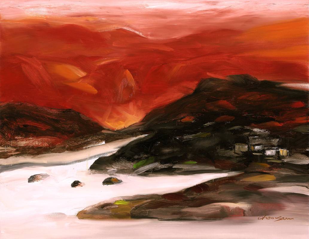 塵三Chen San / 赤山 Red Mountains , 油畫	Oil on canvas , 71x91 cm , 2015