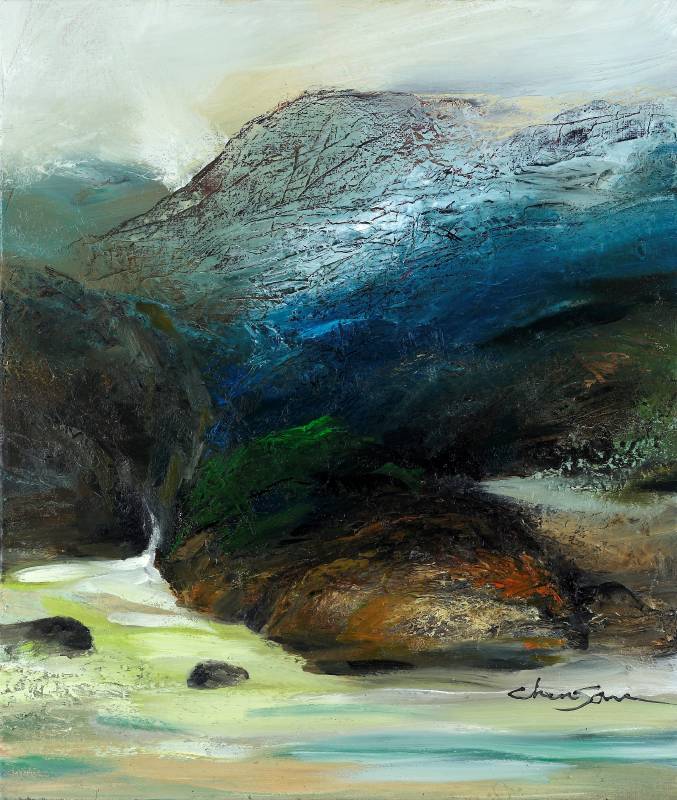 塵三Chen San /  漱源 Surging Water Spring 	, 油畫 Oil on canvas , 53x45.5 cm , 2015