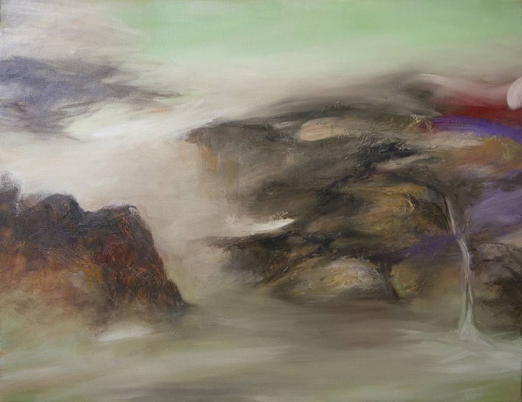 塵三 Chen San / 行山 #1	Mountain Hiking #1	, 油畫 Oil on canvas , 80x100 cm , 2014
