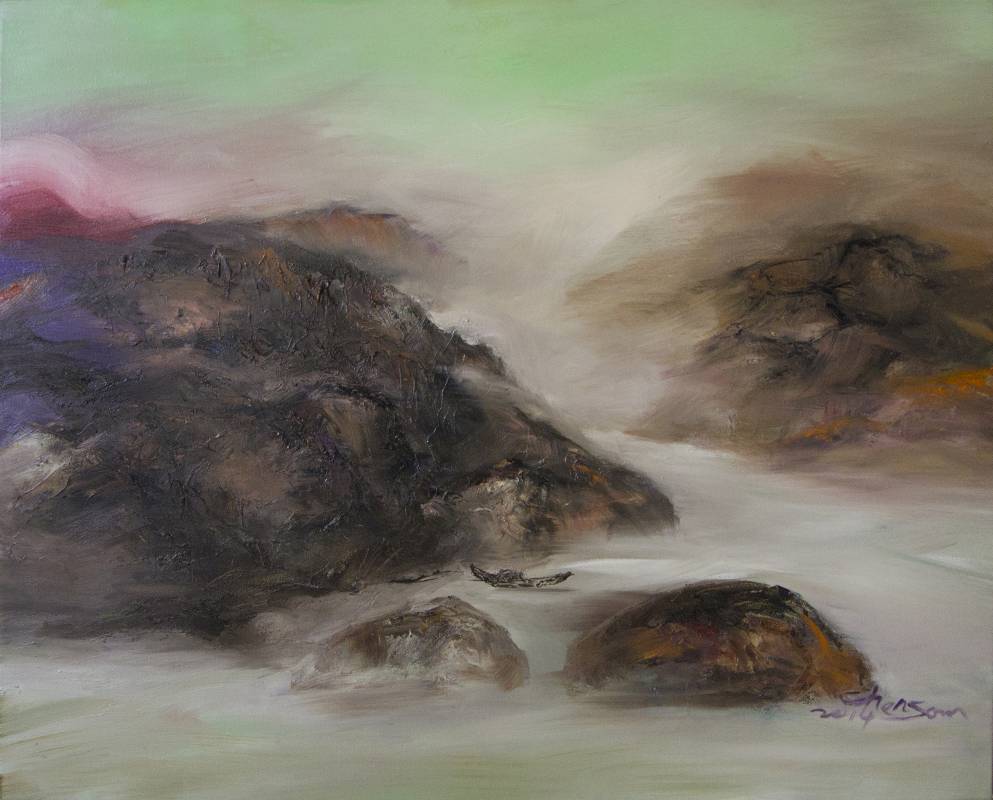 塵三 Chen San / 行山 #2	Mountain Hiking #2	, 油畫 Oil on canvas , 80x100 cm , 2014