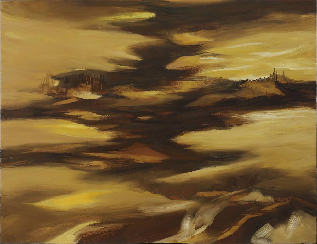 塵三 chen San / 一川秋水 River in Fall , 油畫	Oil on canvas , 112x145.5 cm , 2016
