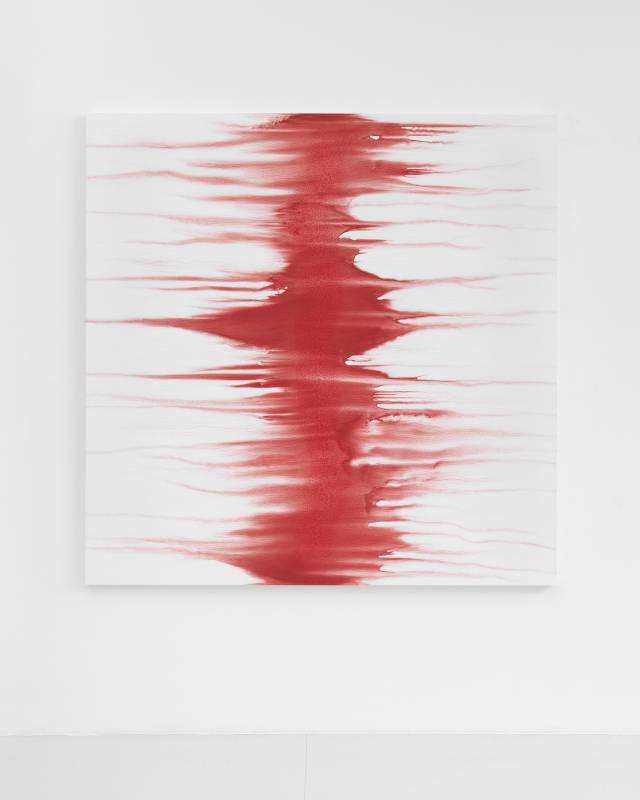 SHIRAZEH HOUSHIARY 《Styx》190 x 190 cm，pigment, pencil, and white aquacryl on canvas and aluminum，2018