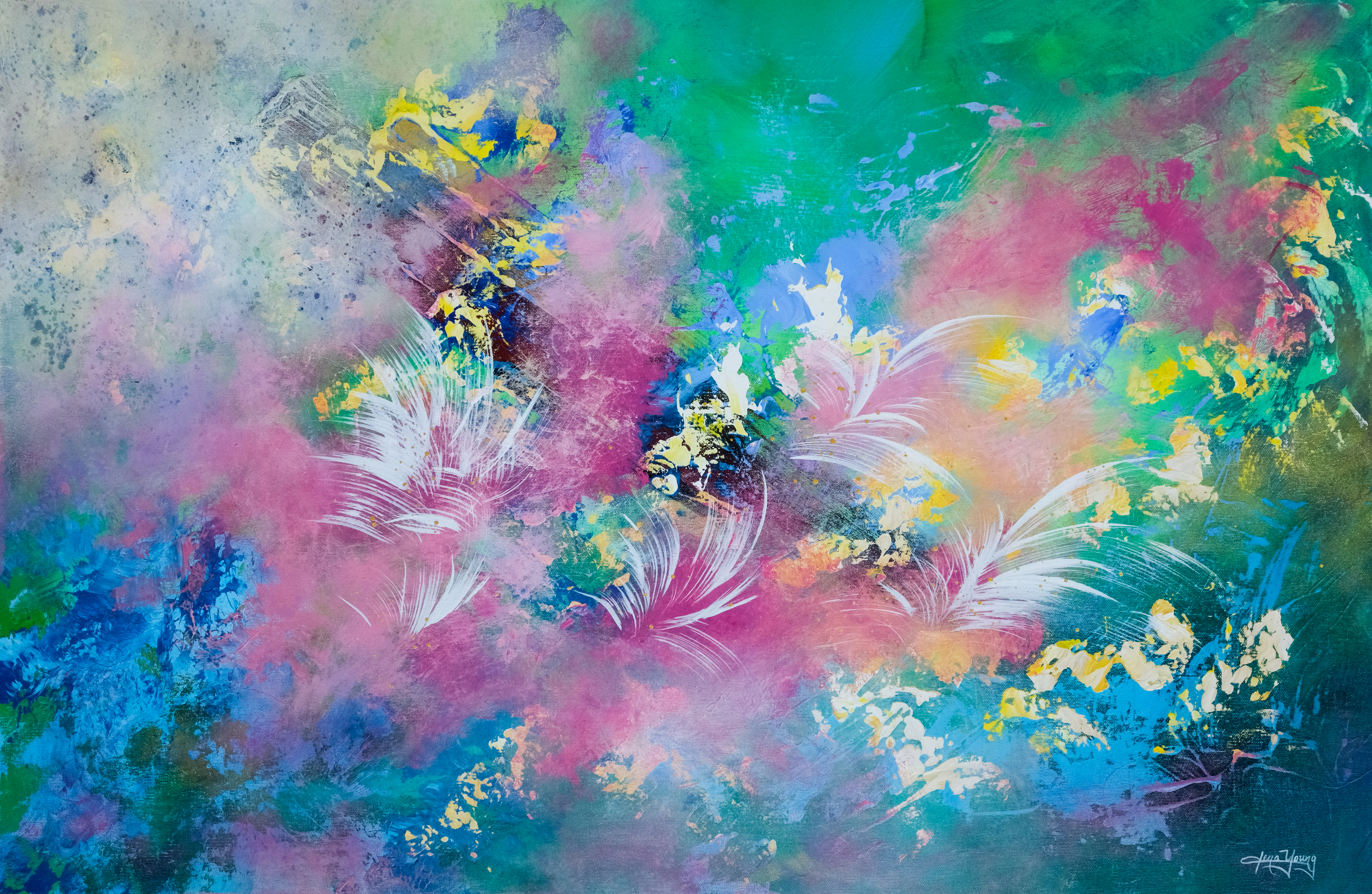 楊元寧 Heart Opening Melting the Icicles Away 敞開心扉 融化冰柱 2020 壓克力 61x91cm