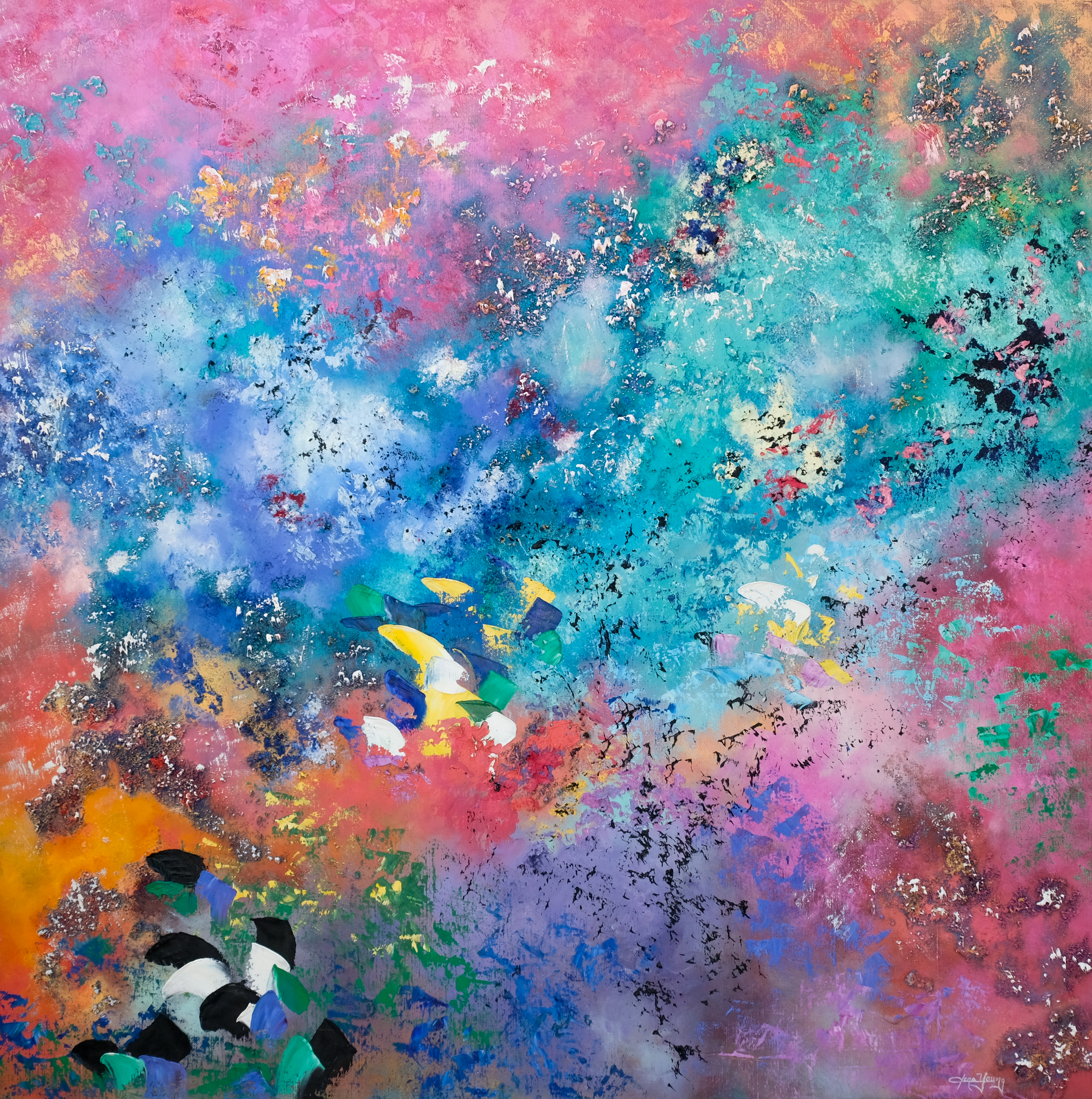 This Is Me 這就是我 2019 油彩、壓克力、蠟、沙 91x91cm