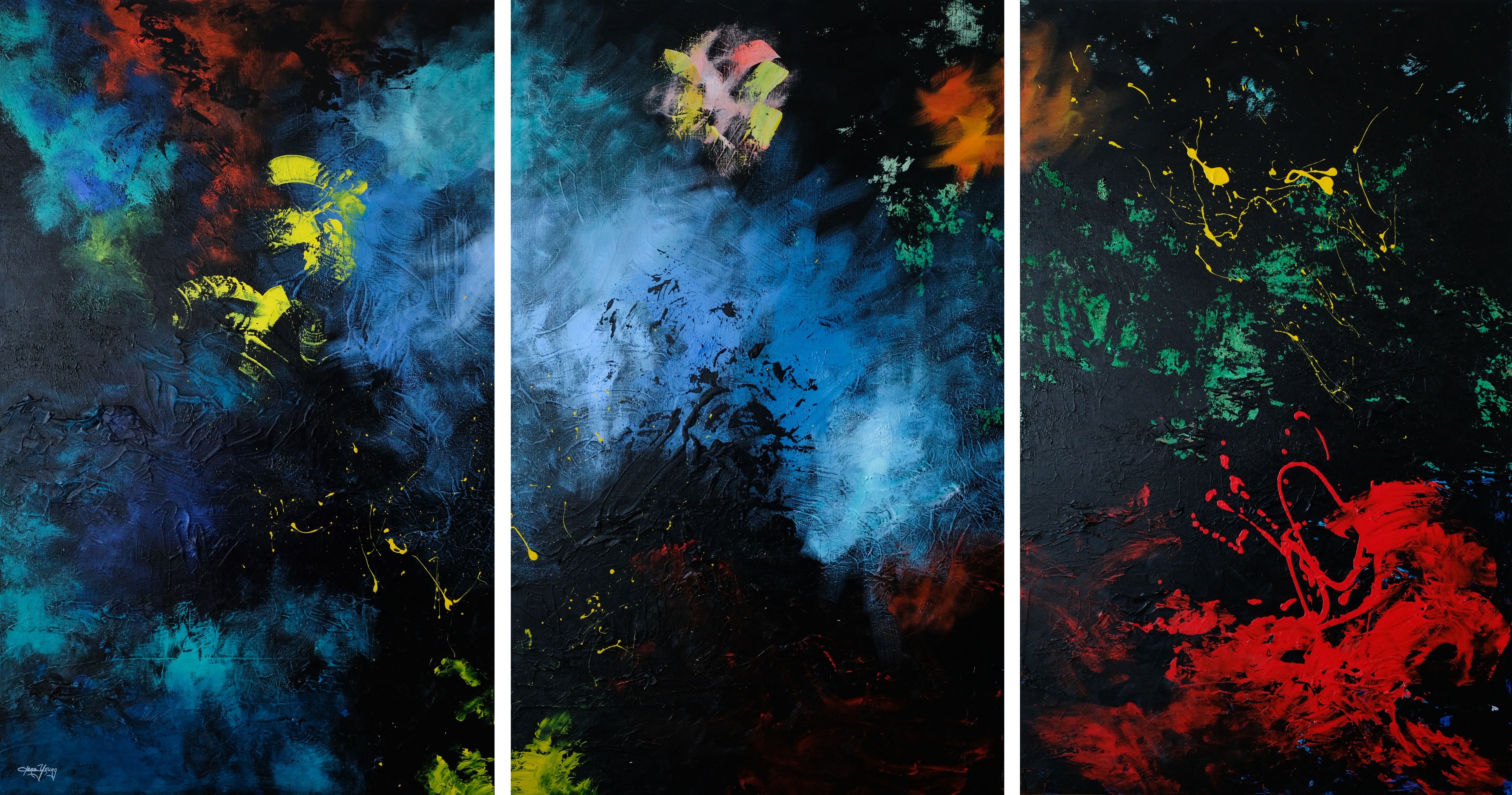 Courage 勇氣 2020 油彩、壓克力 122x229cm (三聯幅)