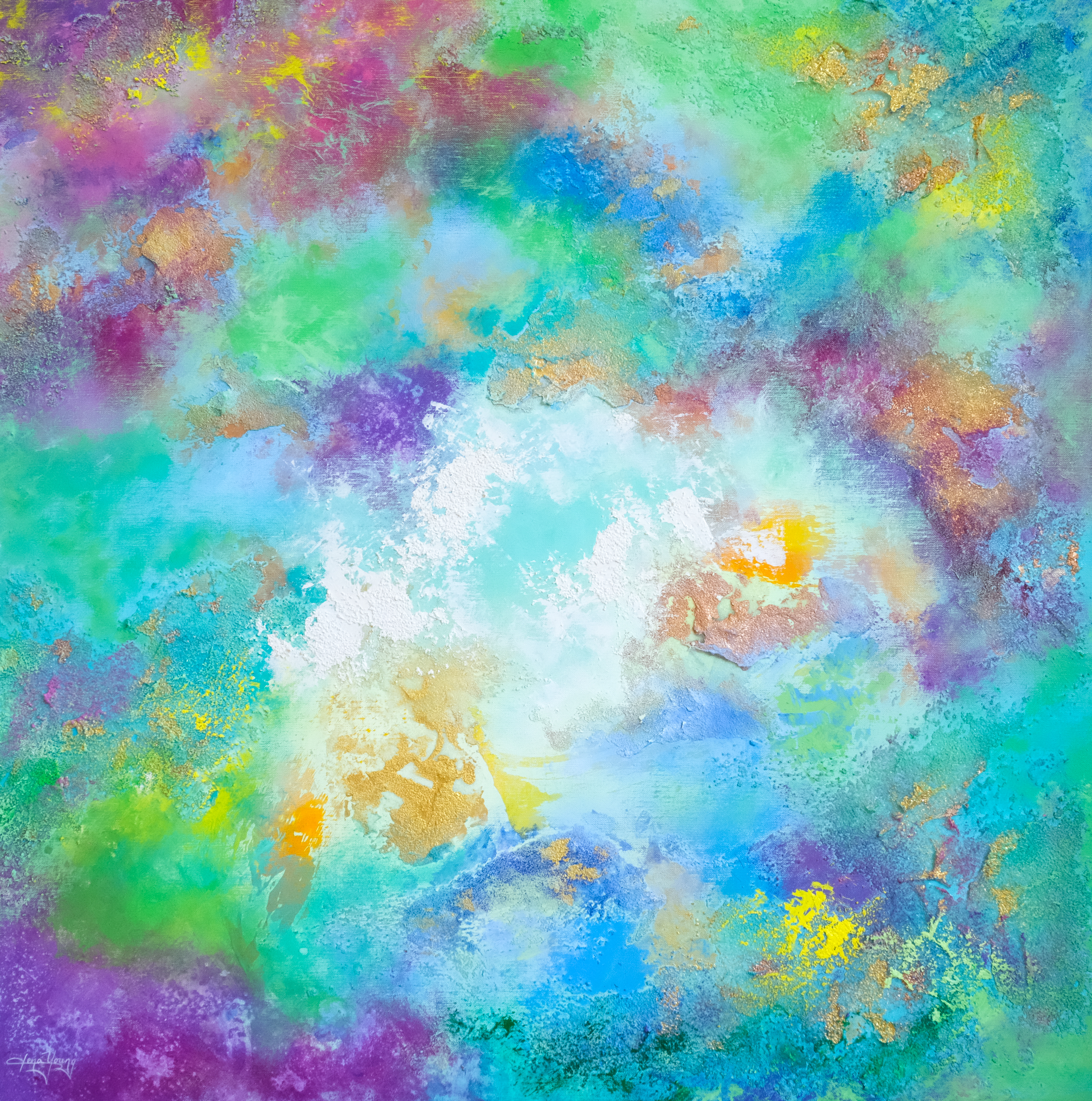 A Love that Holds All 包容一切的愛 2020 壓克力、玻璃 91x91cm