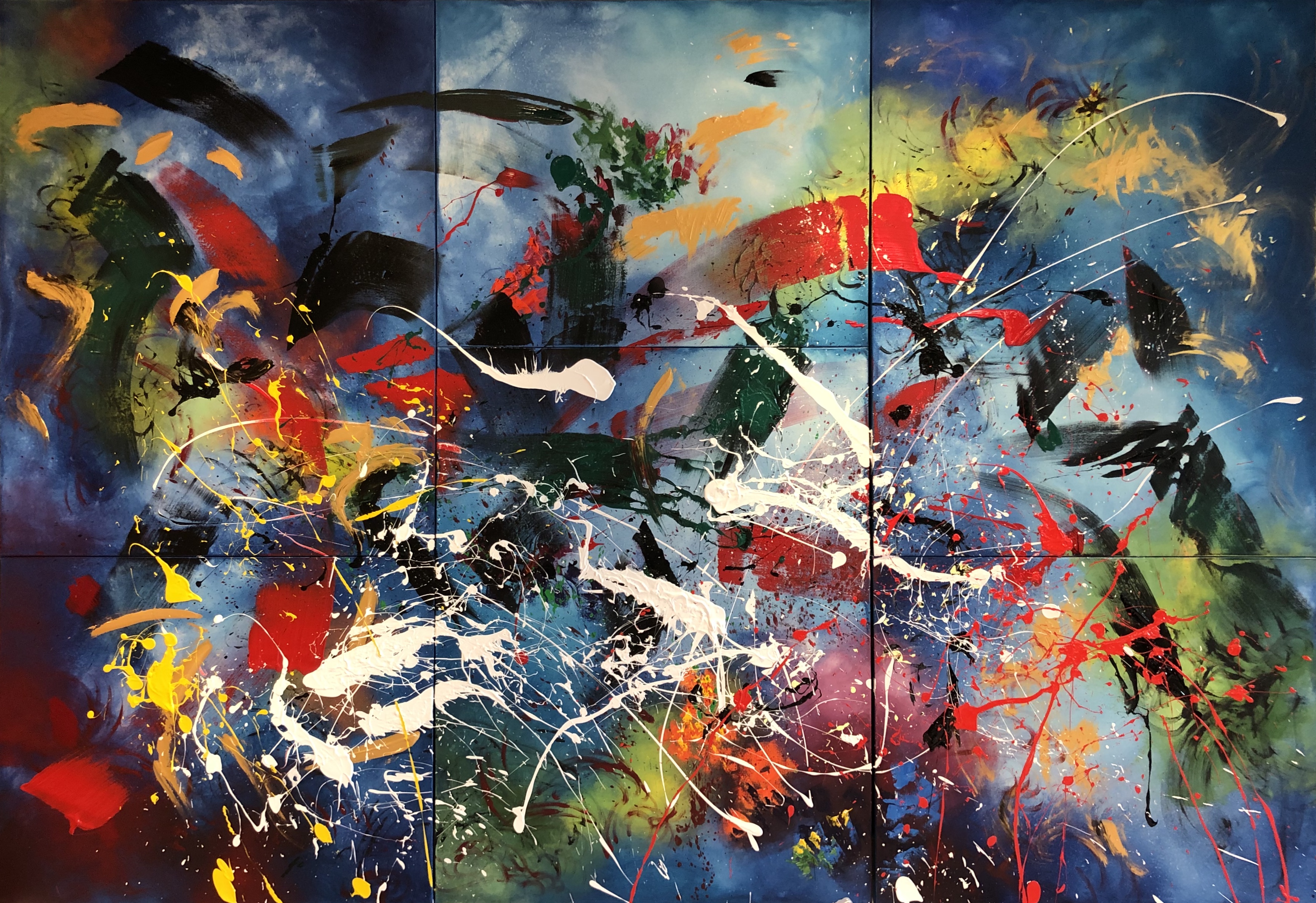楊元寧 我回家了 2020 壓克力 189x273cm(六聯幅)
