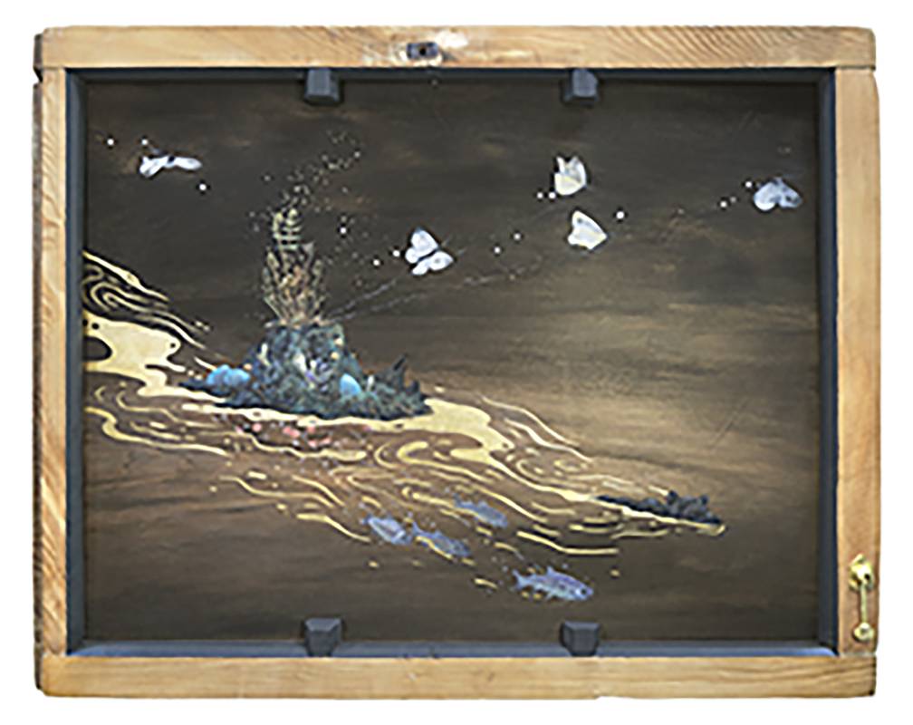 陳彥廷Chen Yen Ting / 大雨過後Ark , 複合媒材、木板設色 Mixed media on wood , 55.5x69 cm , 2021