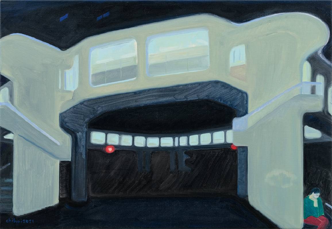 智海 Chihoi《晨三點鐘》'Three O'clock in the Morning', 2021, 油彩、畫布 oil on canvas, 50×72.5cm, image courtesy of the artist