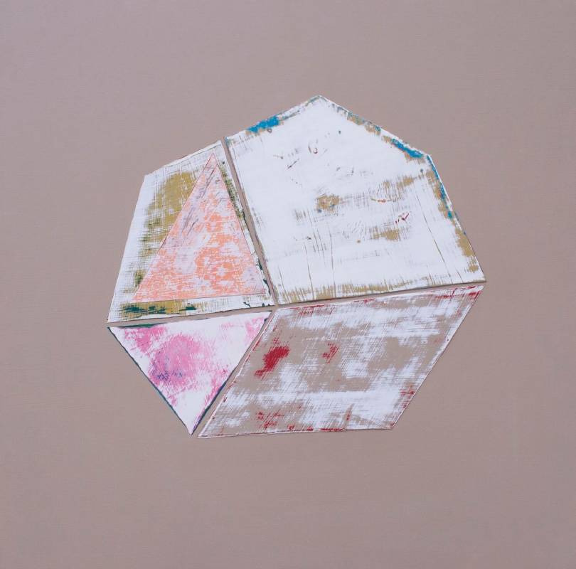 李政勳＿Origami No.3＿80X80X5 cm.＿Acrylic on canvas＿2021