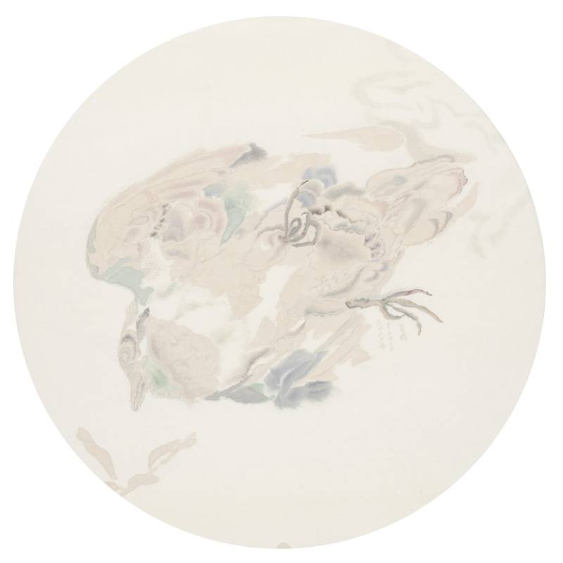 【裊裊 】胡在晴 | 73.5x73.5 cm | 水墨設色、盛上、紙本 | 2021