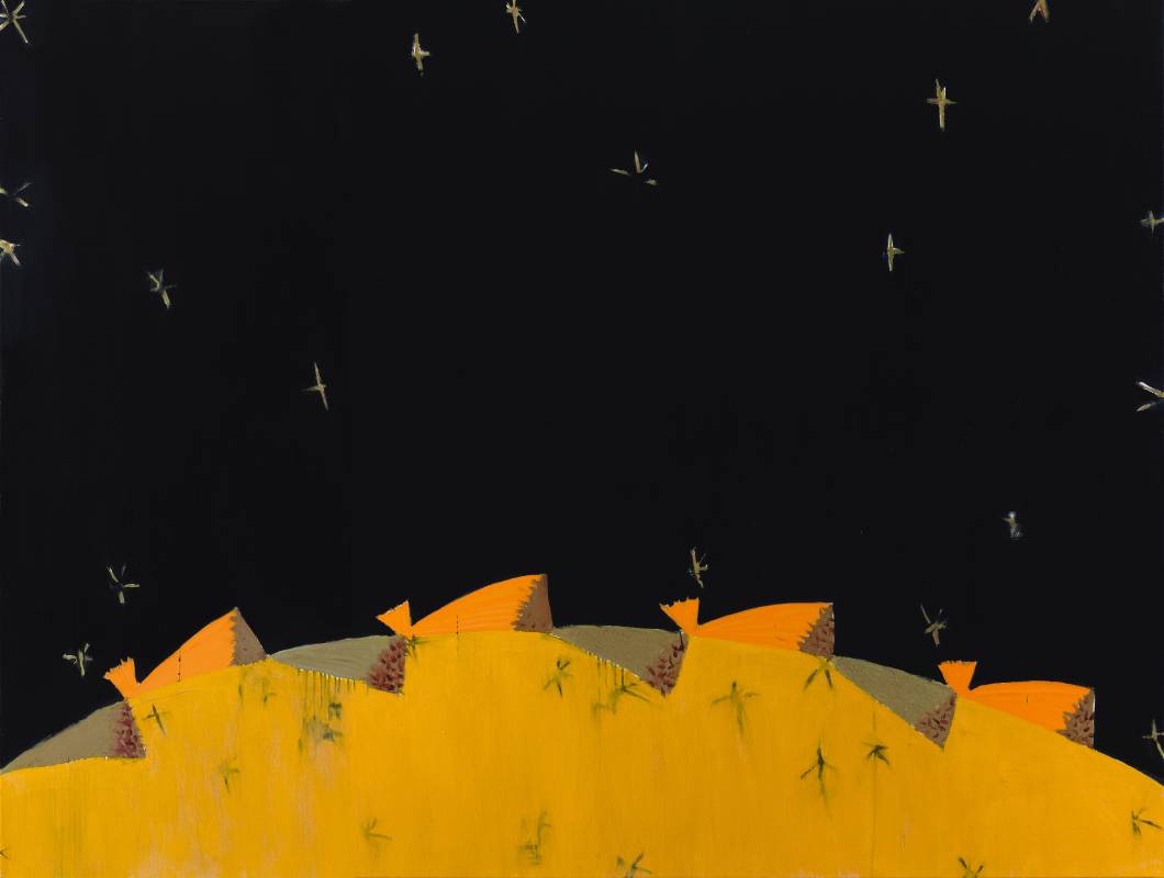劉永仁〈時空酣暢–穹蒼〉150 x 200 cm   2019年  油彩、蜂蠟、畫布
