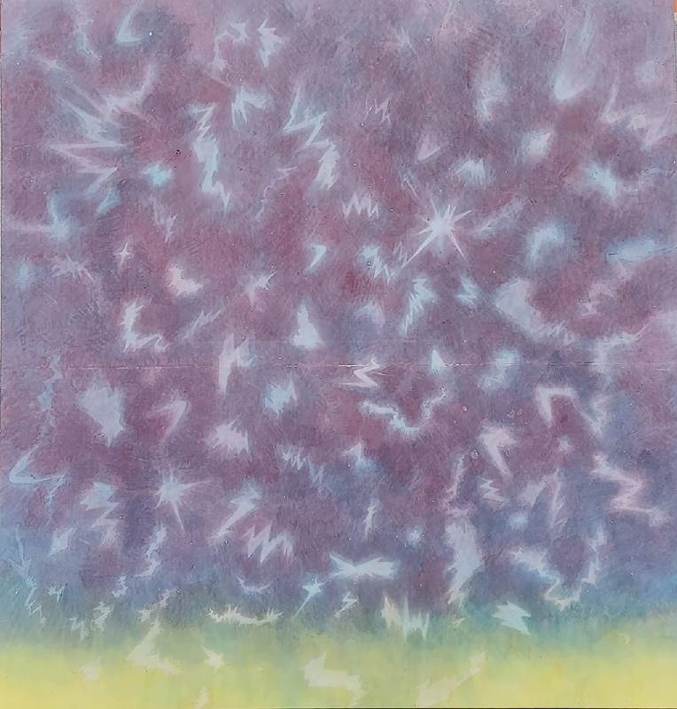 李緣藻，《還沒打雷2》，紙本設色，135 x 129 cm，2021