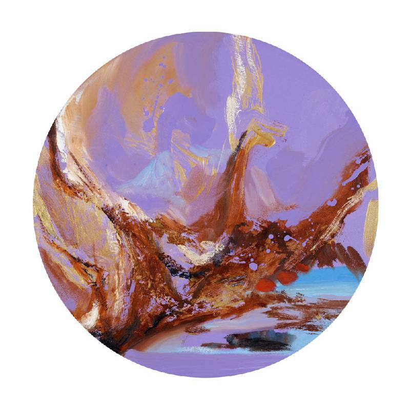 塵三 / 山之華2 Mountain Blossom 2, 油畫 Oil on canvas, Φ 50 cm, 2022