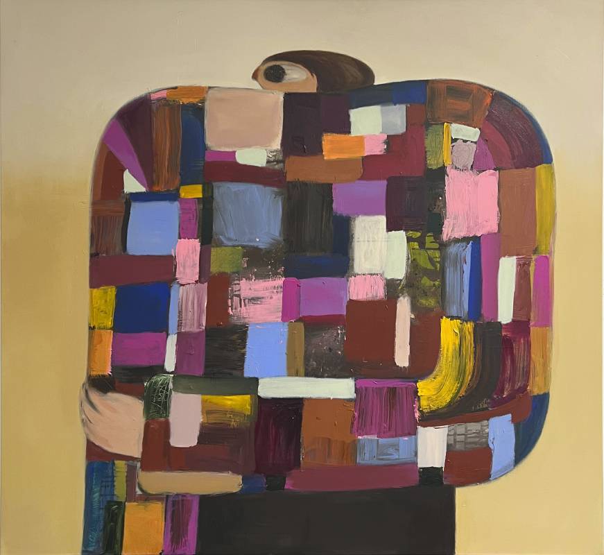 菲利克斯崔德威爾Felix Treadwell, New Jester, 2022, 畫布壓克力 acrylic on canvas, 165 x 165 cm。圖／亞紀畫廊提供