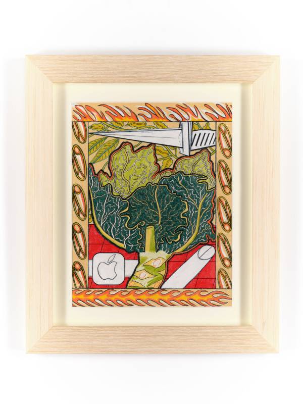 Shohei Takasaki, 無題（2022年2月14日）Untitled (February 14, 2022), 2021, 紙本色鉛筆 colored pencil on paper, 36.5 x 28.5 cm, 裝裱後尺寸 51.8 x 44 x 2.9 cm framed, photo by Arito Nishiki